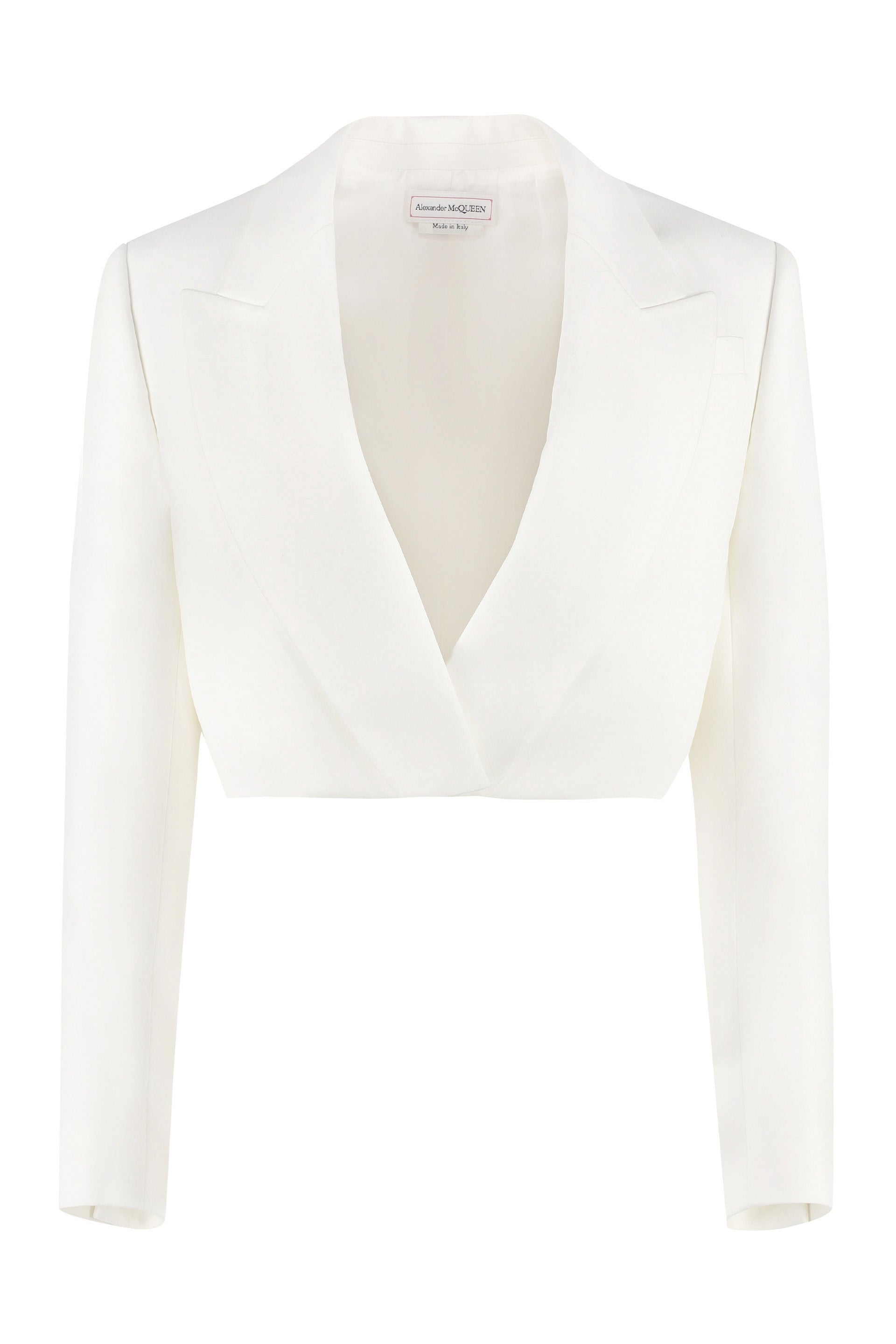 Alexander Mcqueen Women's White Wool Single-breasted Blazer For Ss23 In Ivory