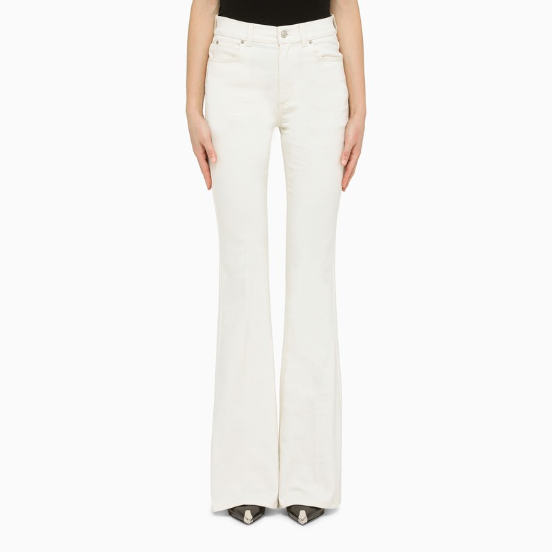 Shop Alexander Mcqueen Ivory High Waist Flared Jeans For Women In White