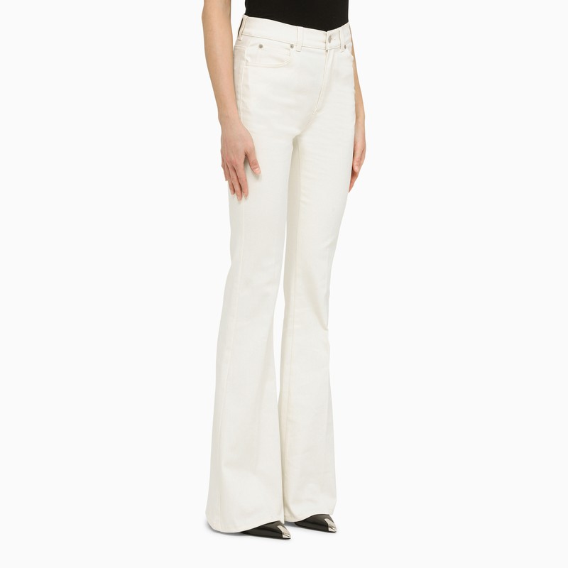 Shop Alexander Mcqueen Ivory High Waist Flared Jeans For Women In White