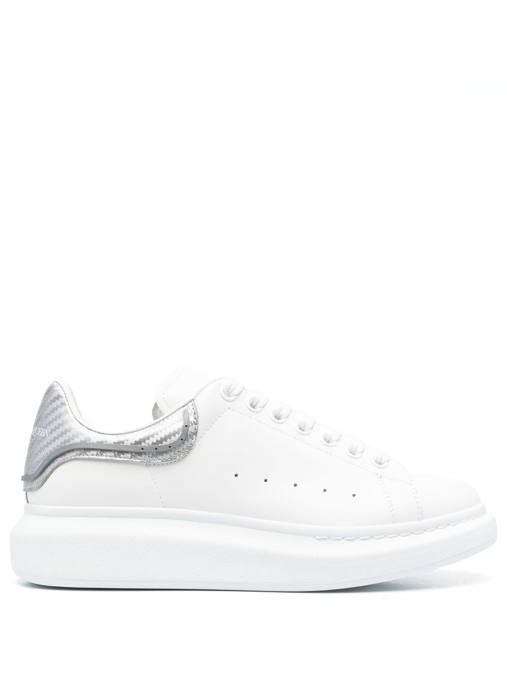 Alexander Mcqueen Men's White And Silver Leather Sneakers For Ss23