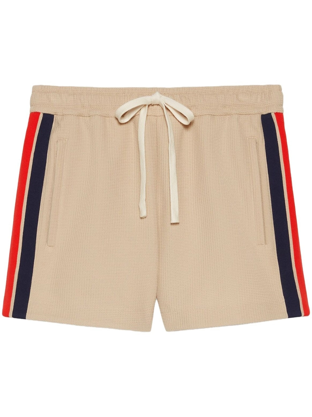 Shop Gucci Striped Detail T-shirt Shorts For Men In Tan