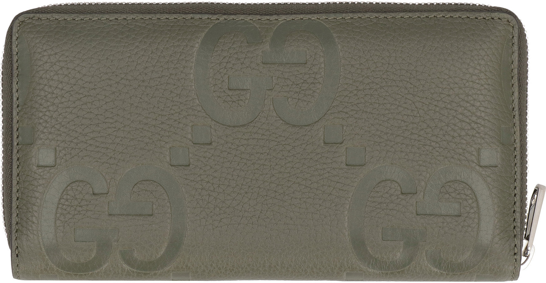 Shop Gucci Green Grainy Leather Wallet For Men