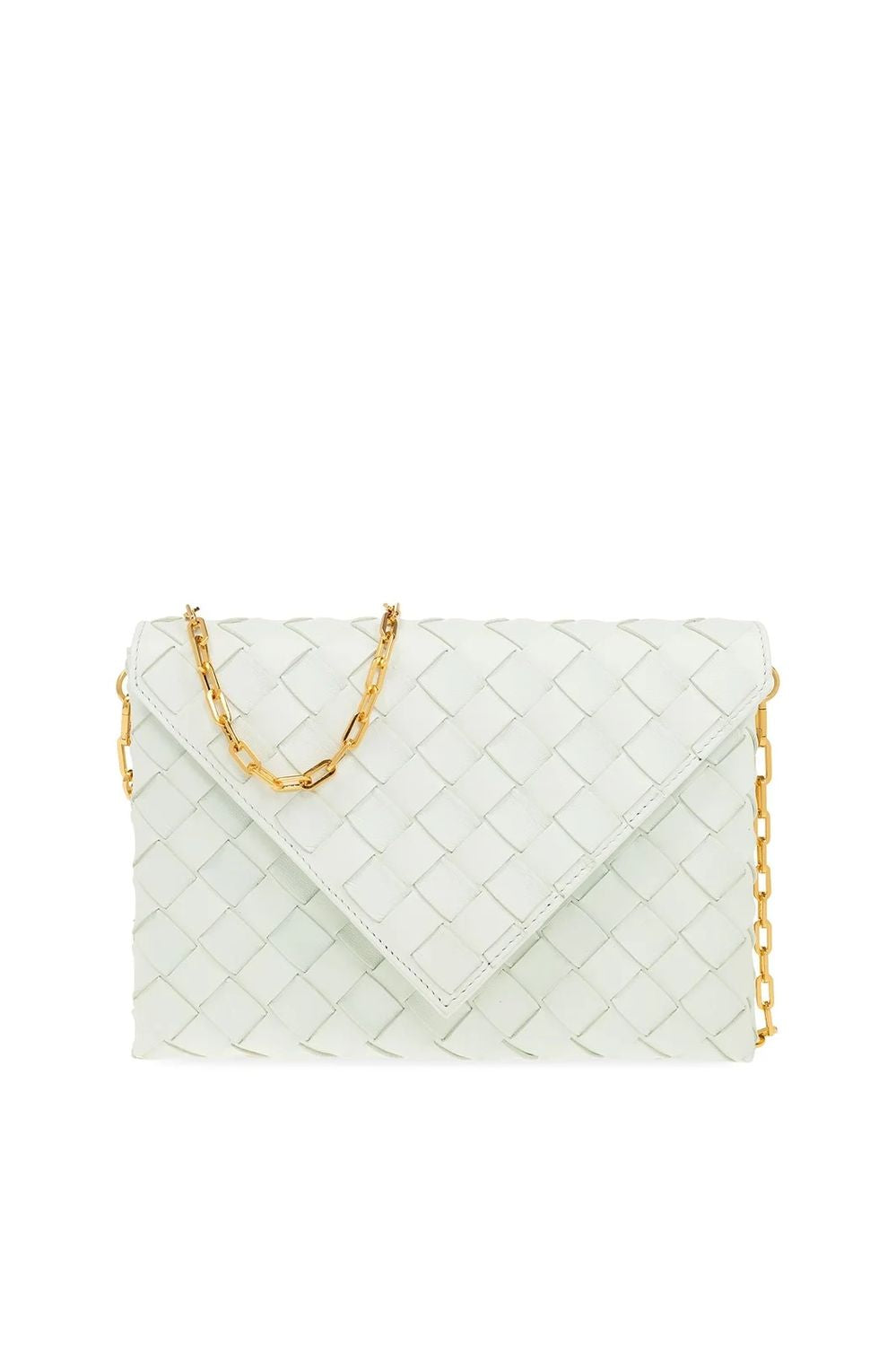 Bottega Veneta Green Origami Envelope Pouch Handbag On Chain For Women