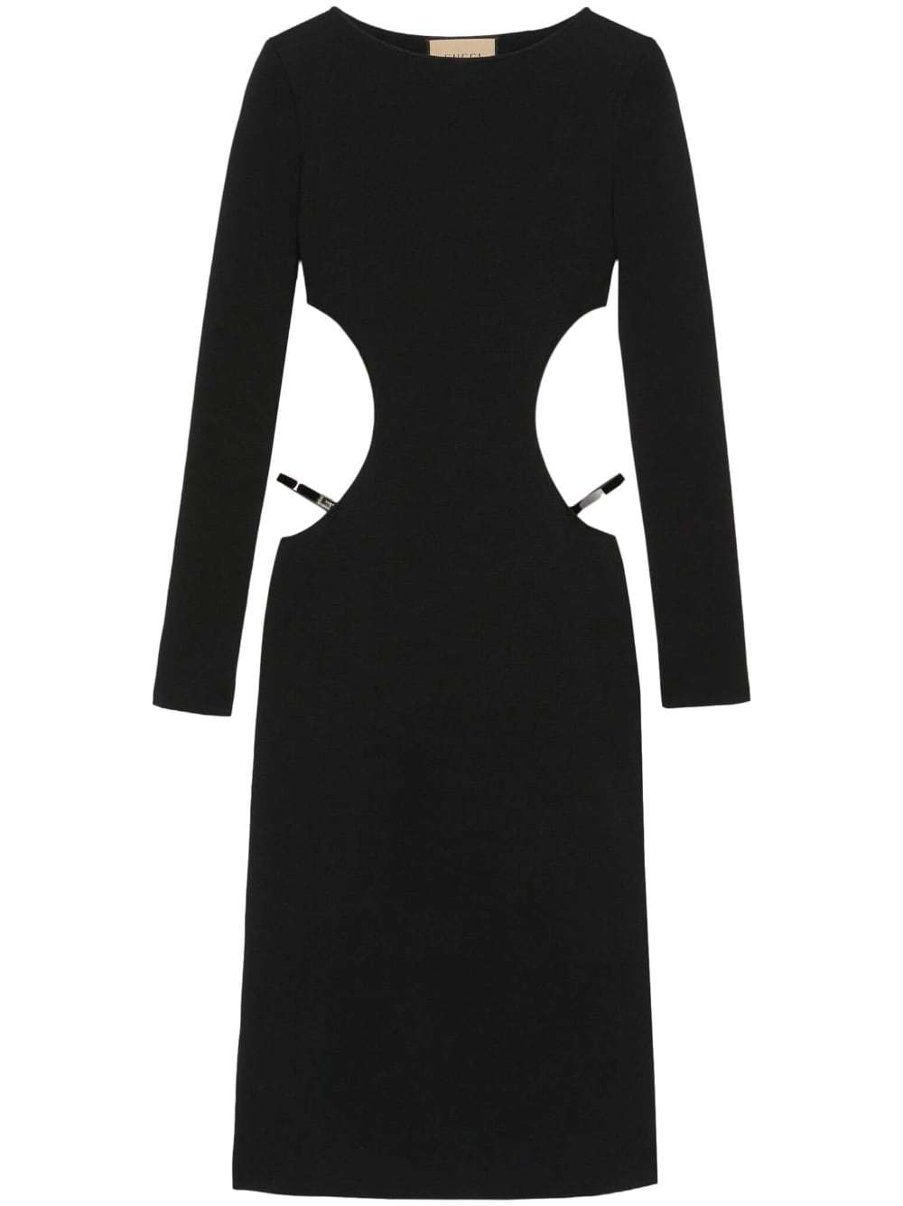 Shop Gucci Black Cut-out Midi Dress For Women's Ss23 Collection