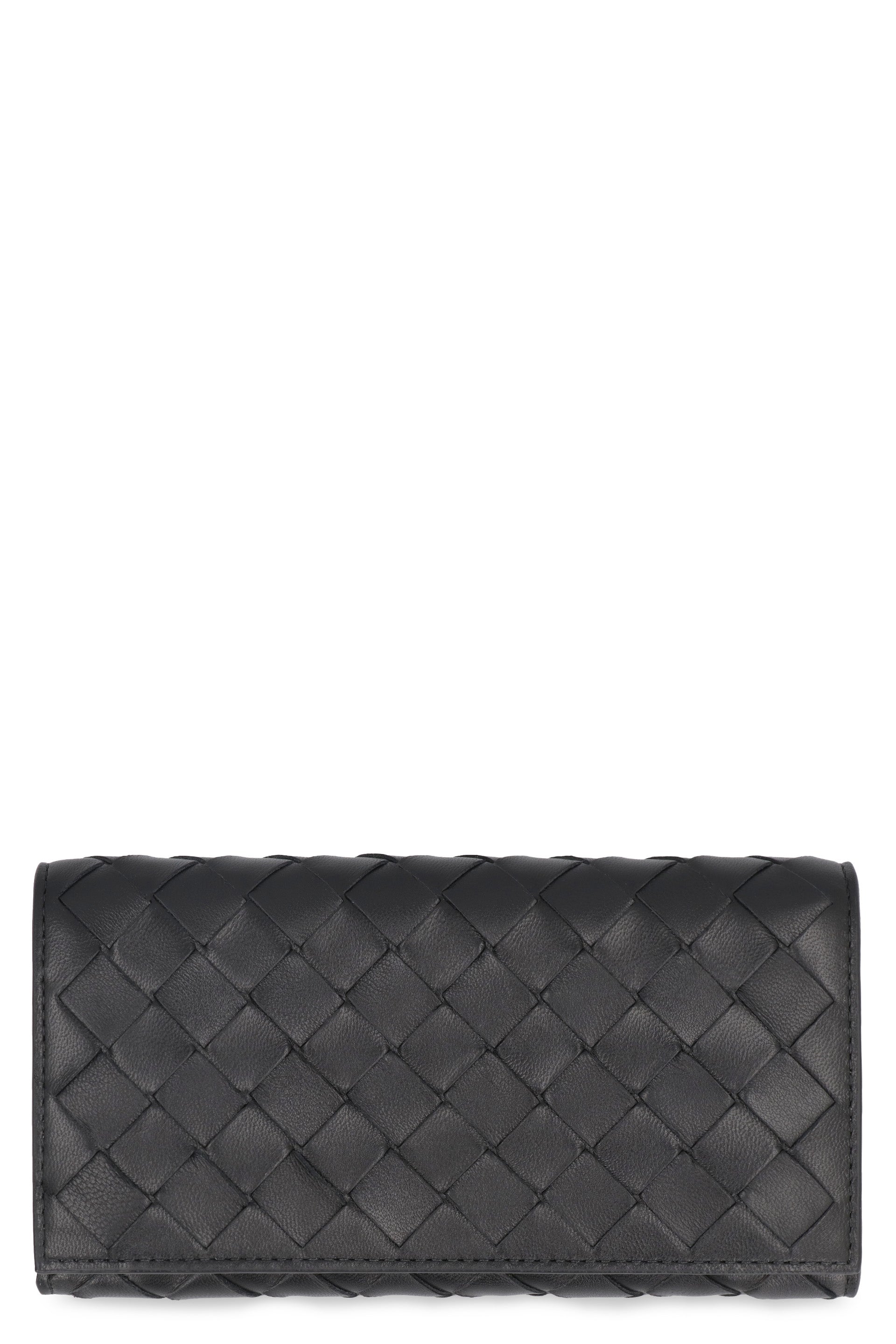 Shop Bottega Veneta Black Nappa Leather Wallet For Women