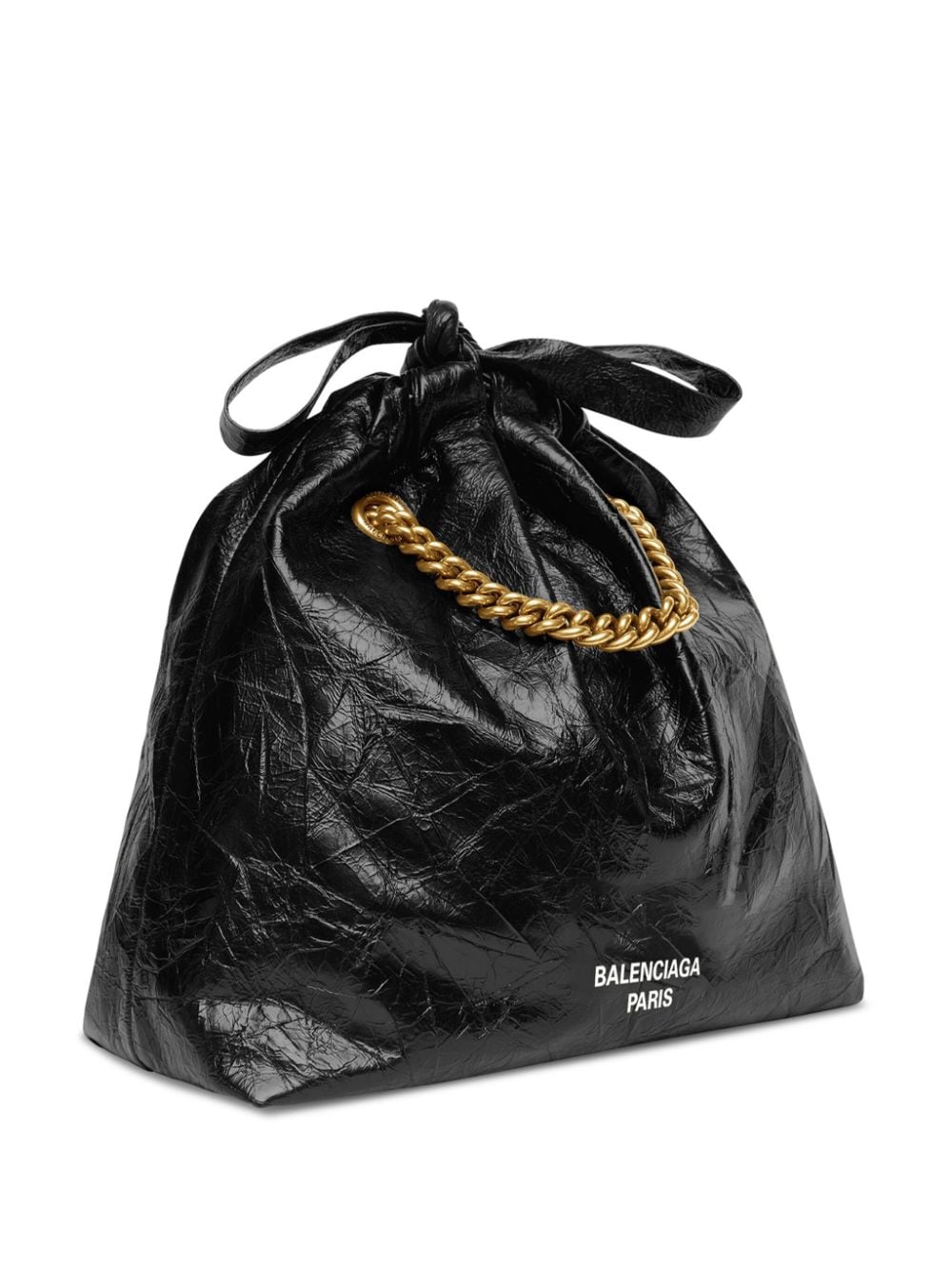 Shop Balenciaga Crush Logo Print Tote Handbag In Black