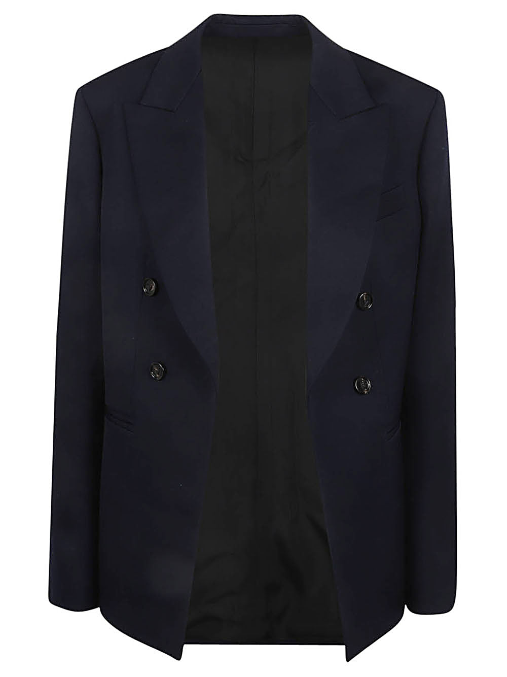 Bottega Veneta Navy Sartorial Wool Blazer Jacket For Women Fw23 In Blue