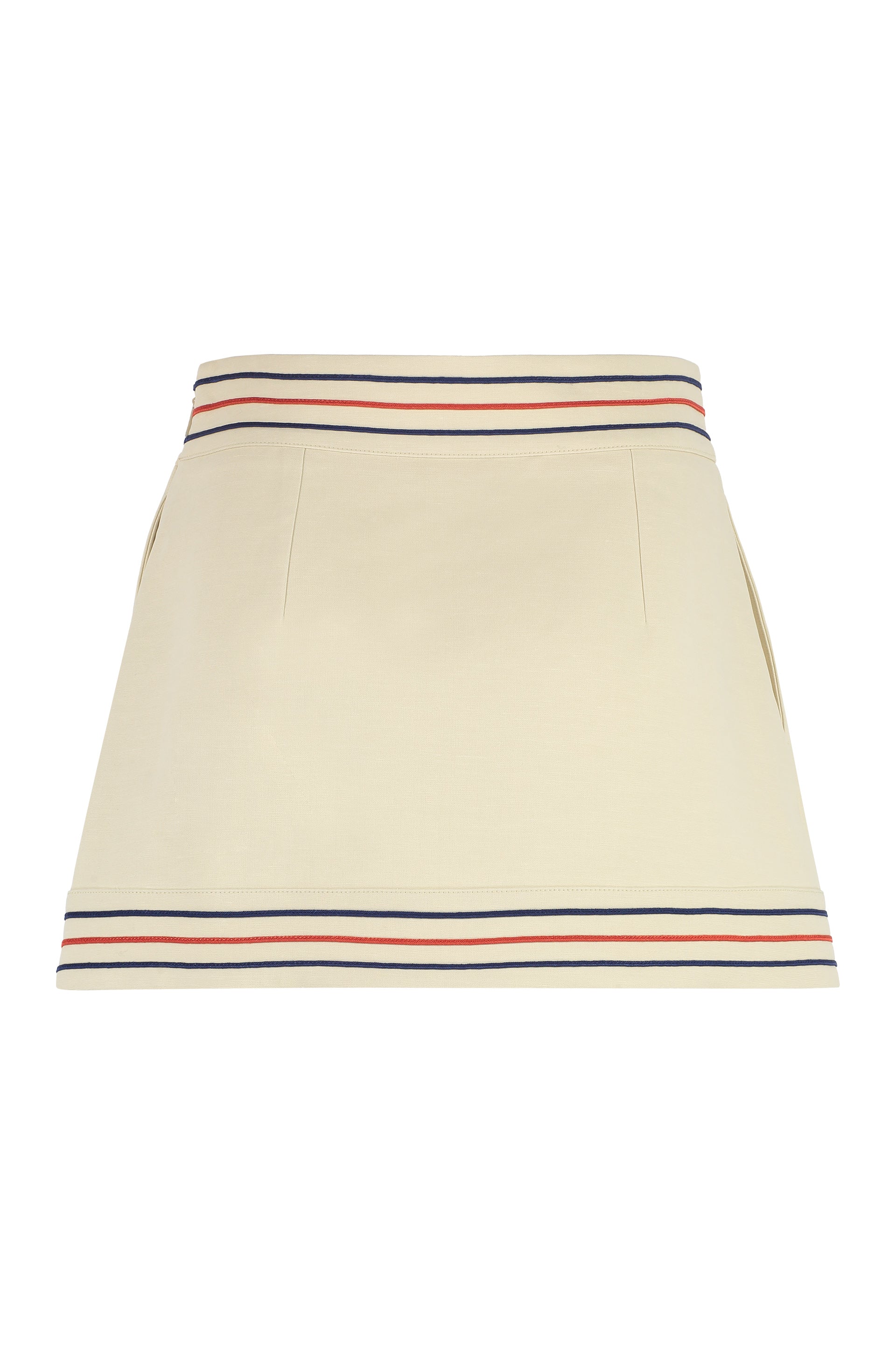 Shop Gucci Nude & Neutral Cotton Blend Skirt For Women | Ss24 Collection In Ivory