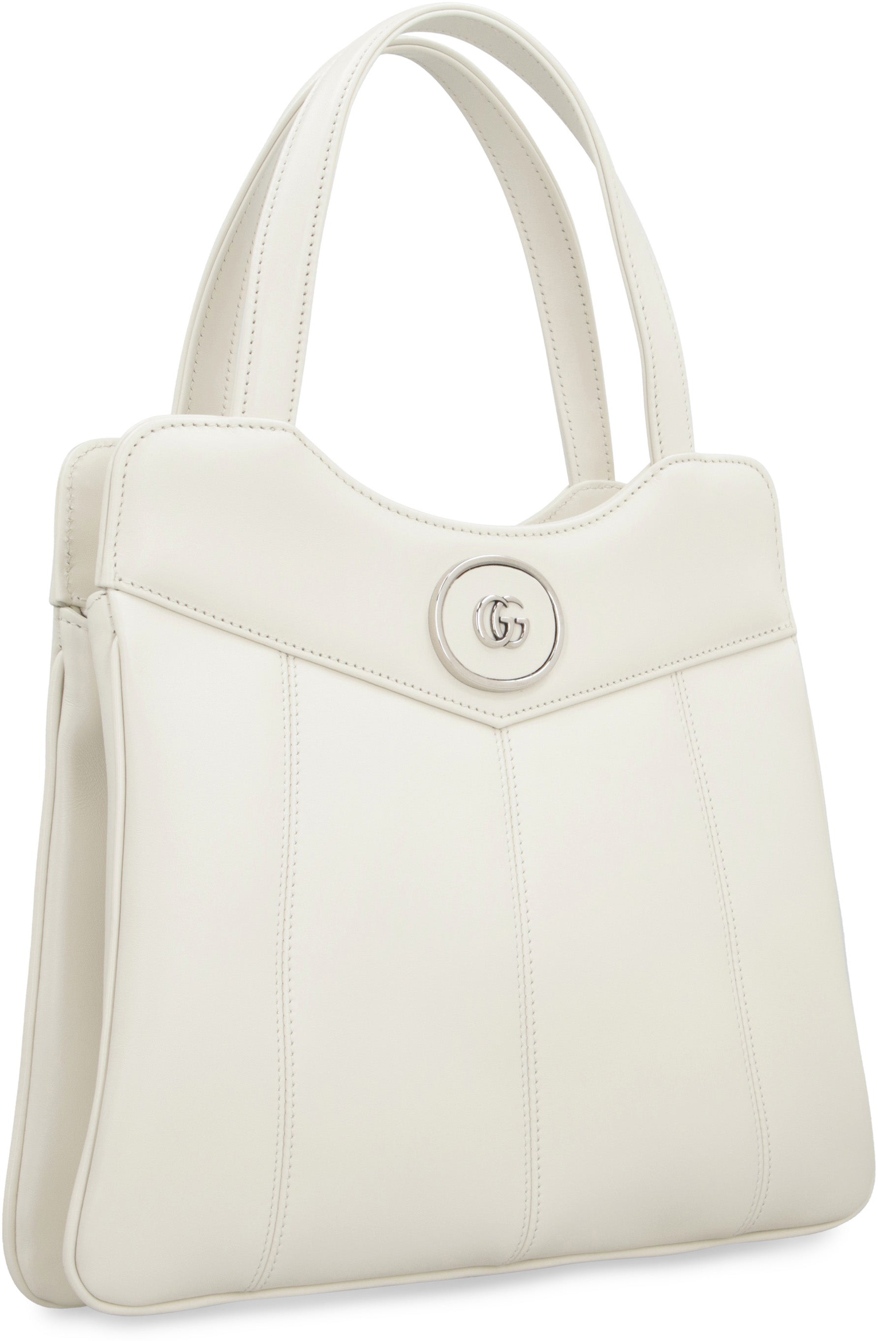 Shop Gucci Quilted Calfskin Petite Tote Handbag In White