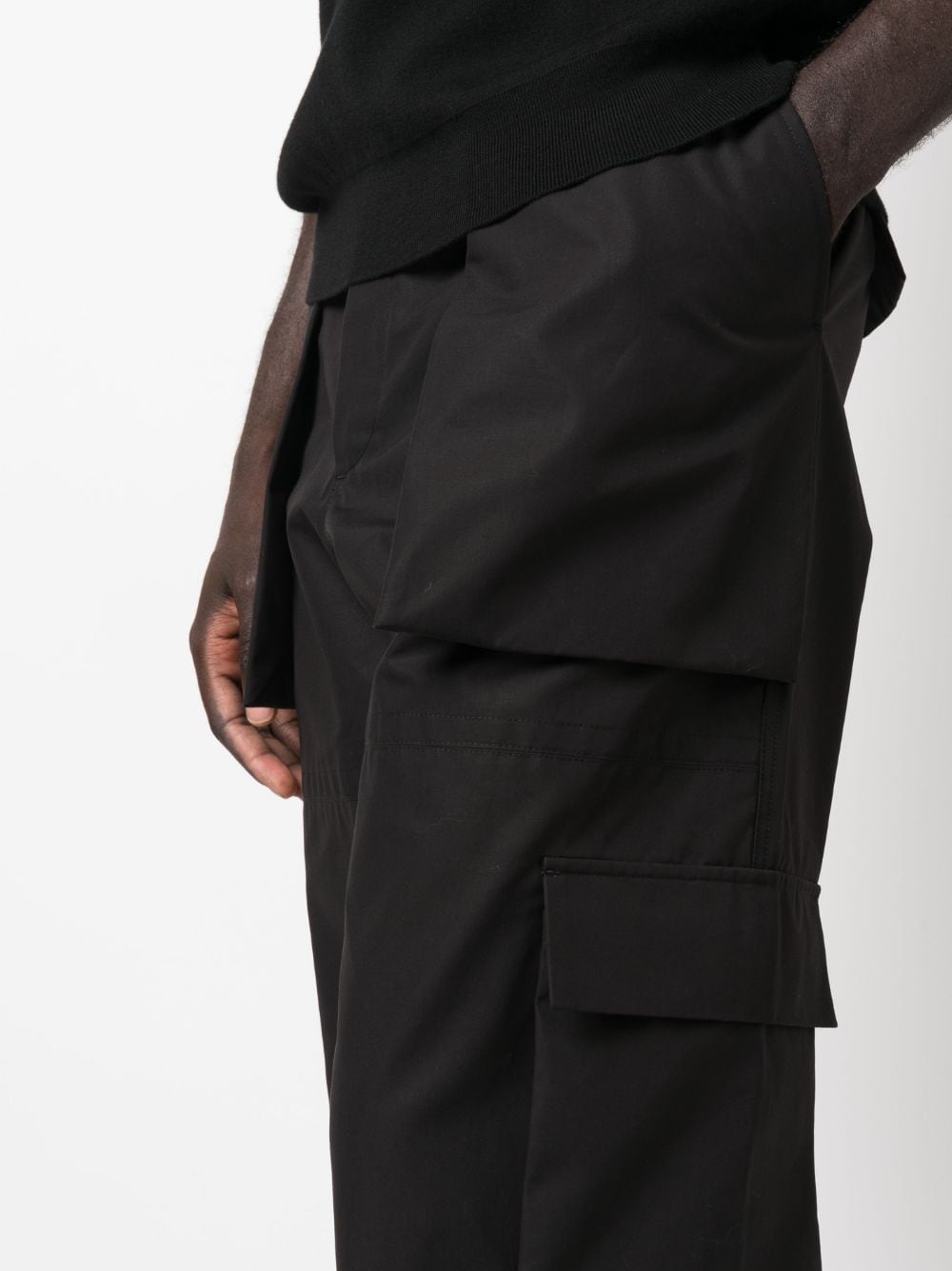 Shop Alexander Mcqueen Organic Cotton Cargo Trousers For Men In Black