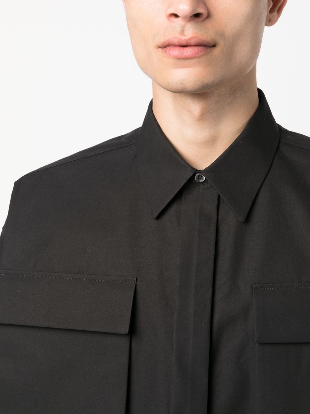 Shop Alexander Mcqueen Organic Cotton Overshirt For Men In Black