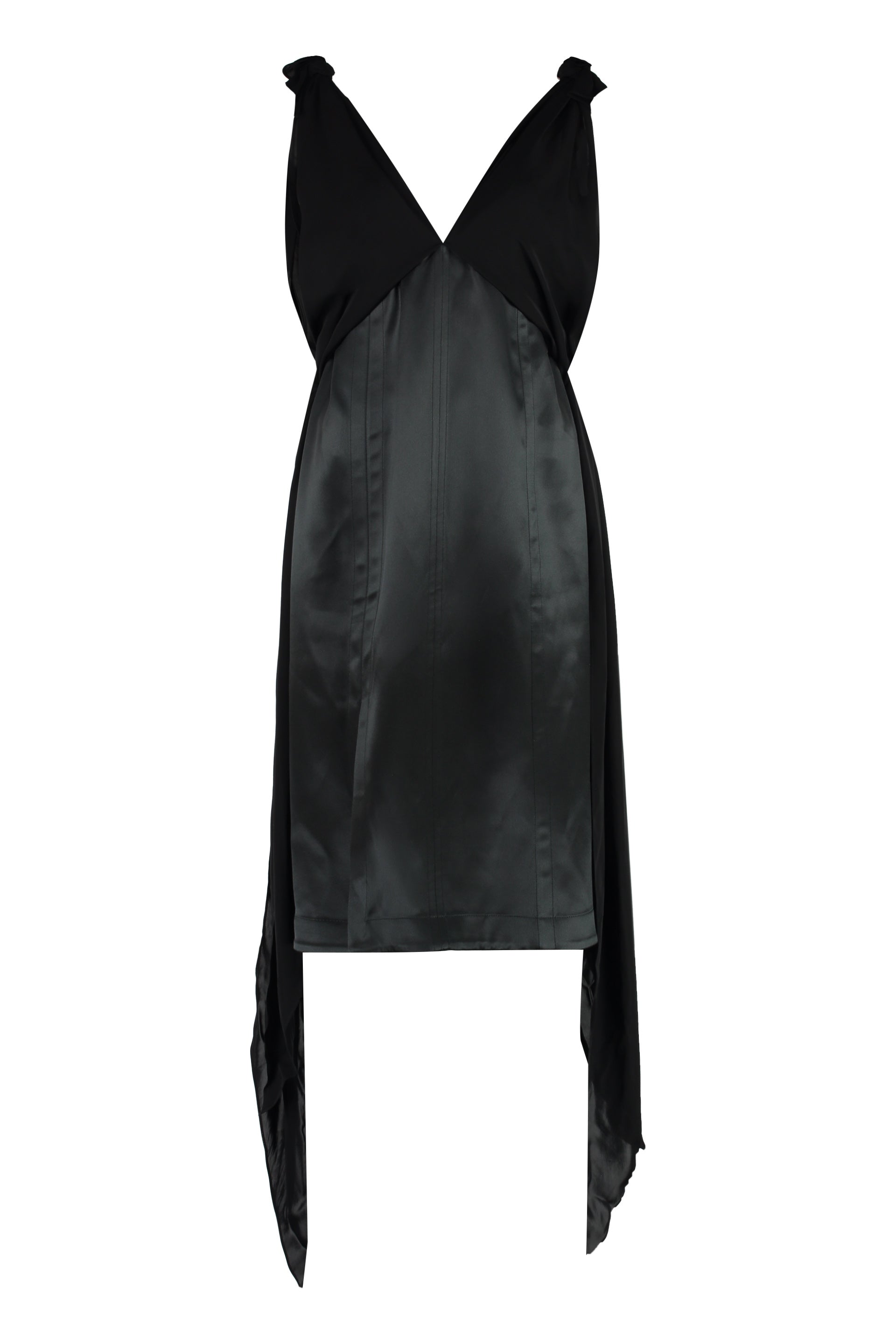 Shop Bottega Veneta Black Silk Midi-dress For Women