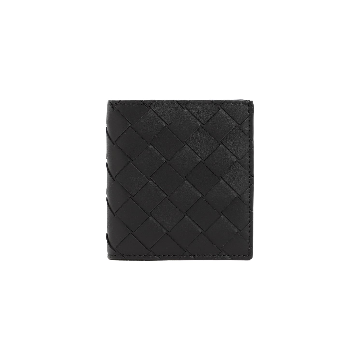 Shop Bottega Veneta Intrecciato Slim Bifold Wallet In Black