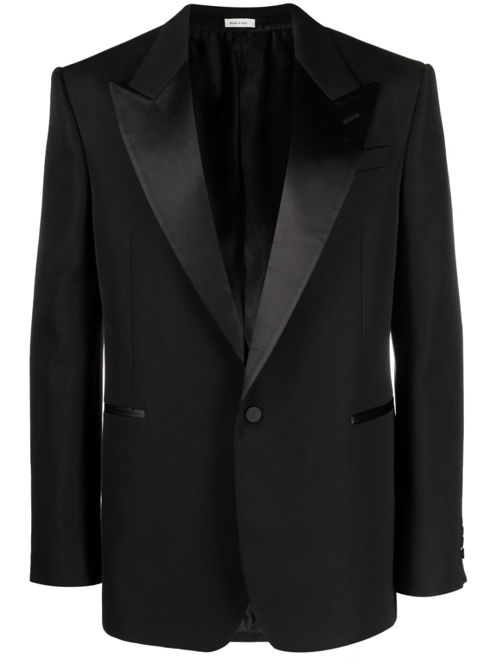 Alexander Mcqueen Classic Single-breasted Wool Jacket For Men In Black