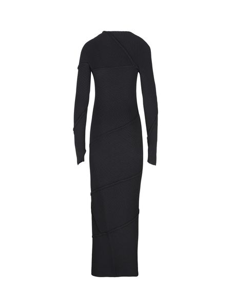 Shop Balenciaga Spiral Knit Dress In Black For Women