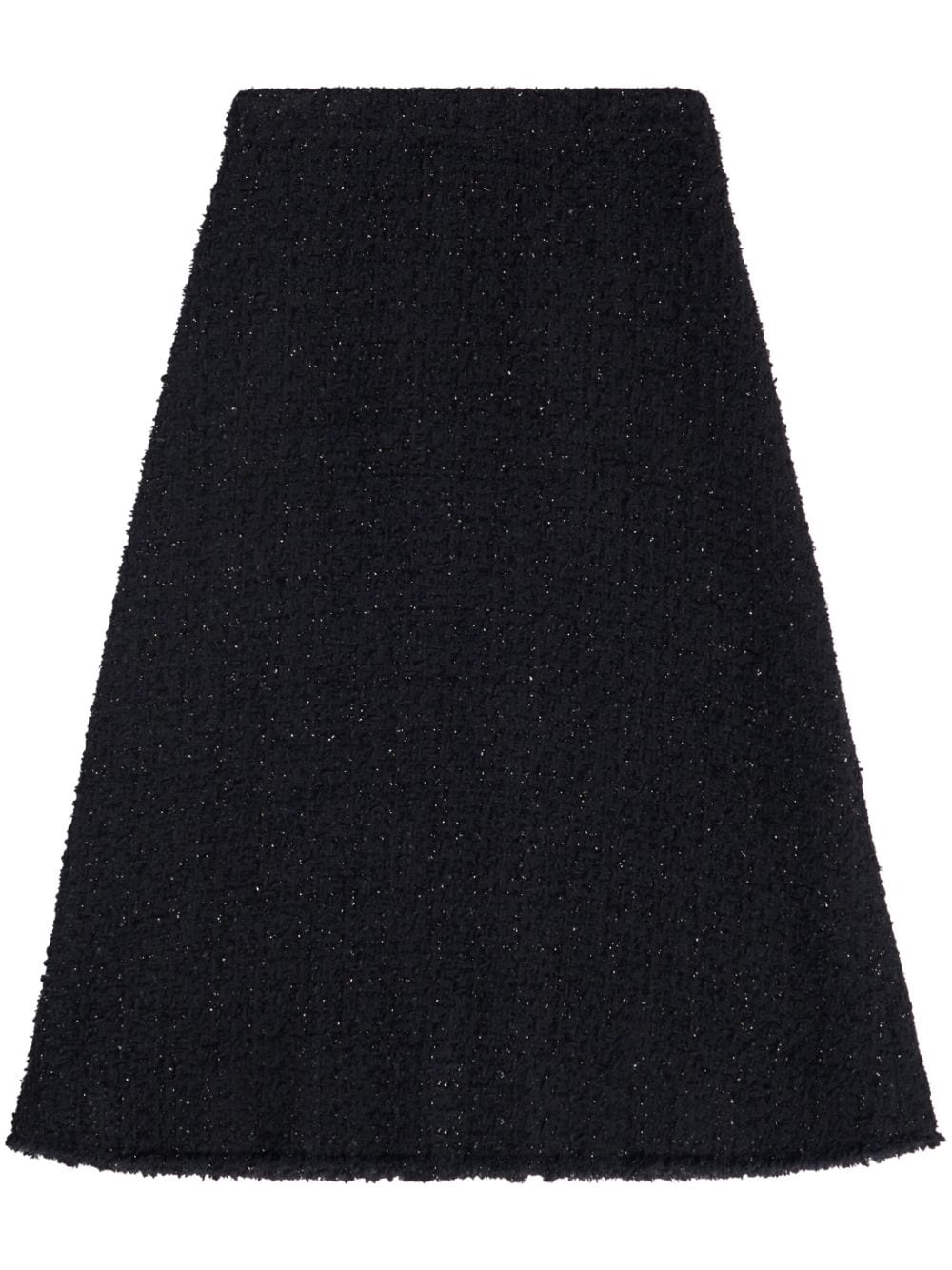 Shop Balenciaga Black Tweed A-line Midi Skirt For Women