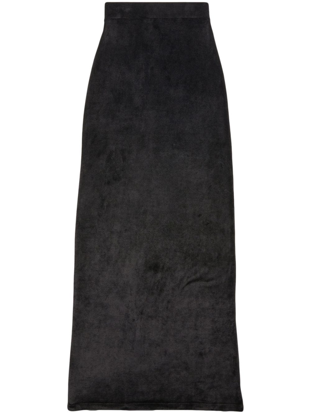 Shop Balenciaga Black Velvet High-waisted Maxi Skirt For Women