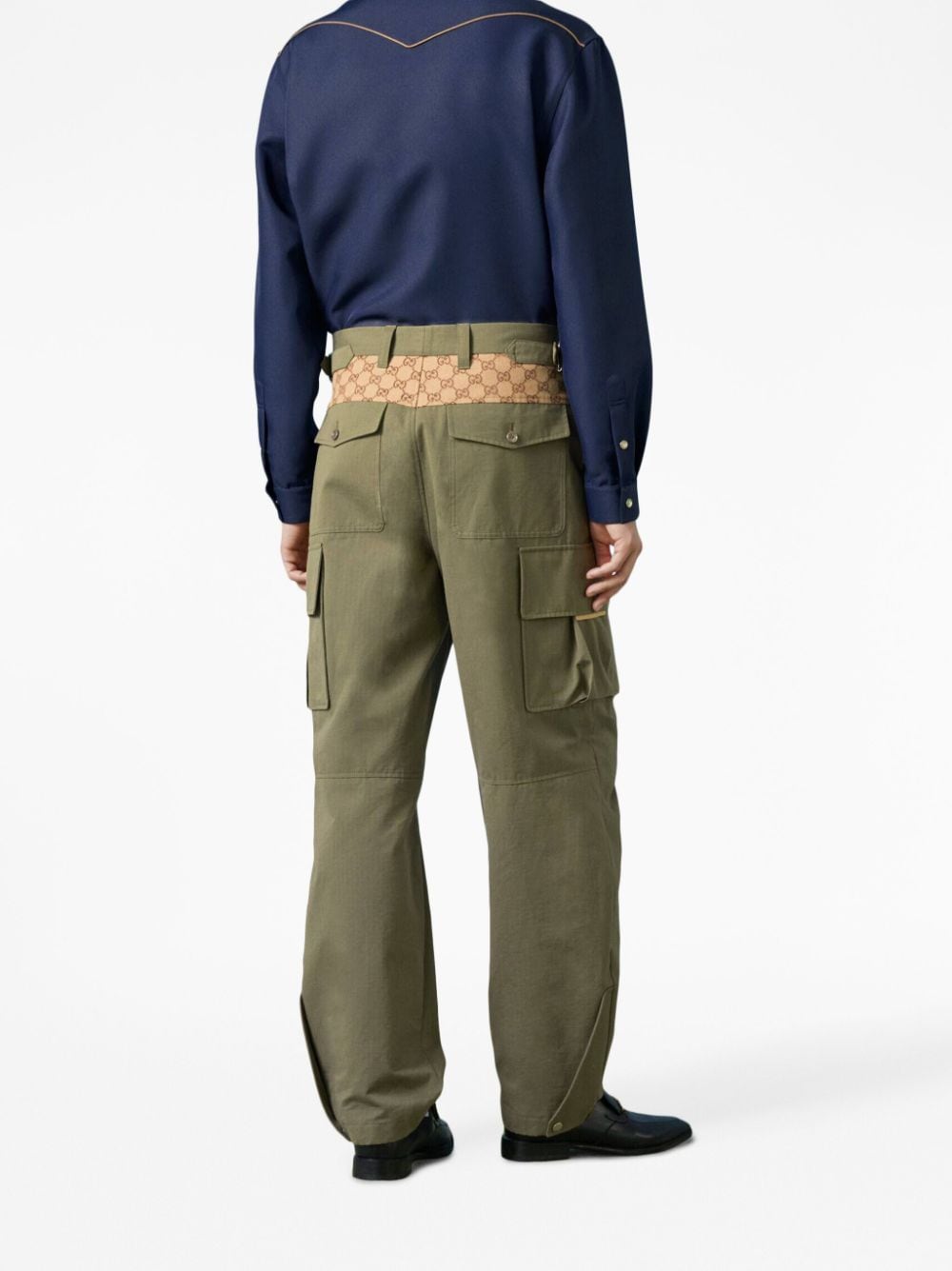 Shop Gucci Green Canvas Cargo Pants For Men From Fw23 Collection