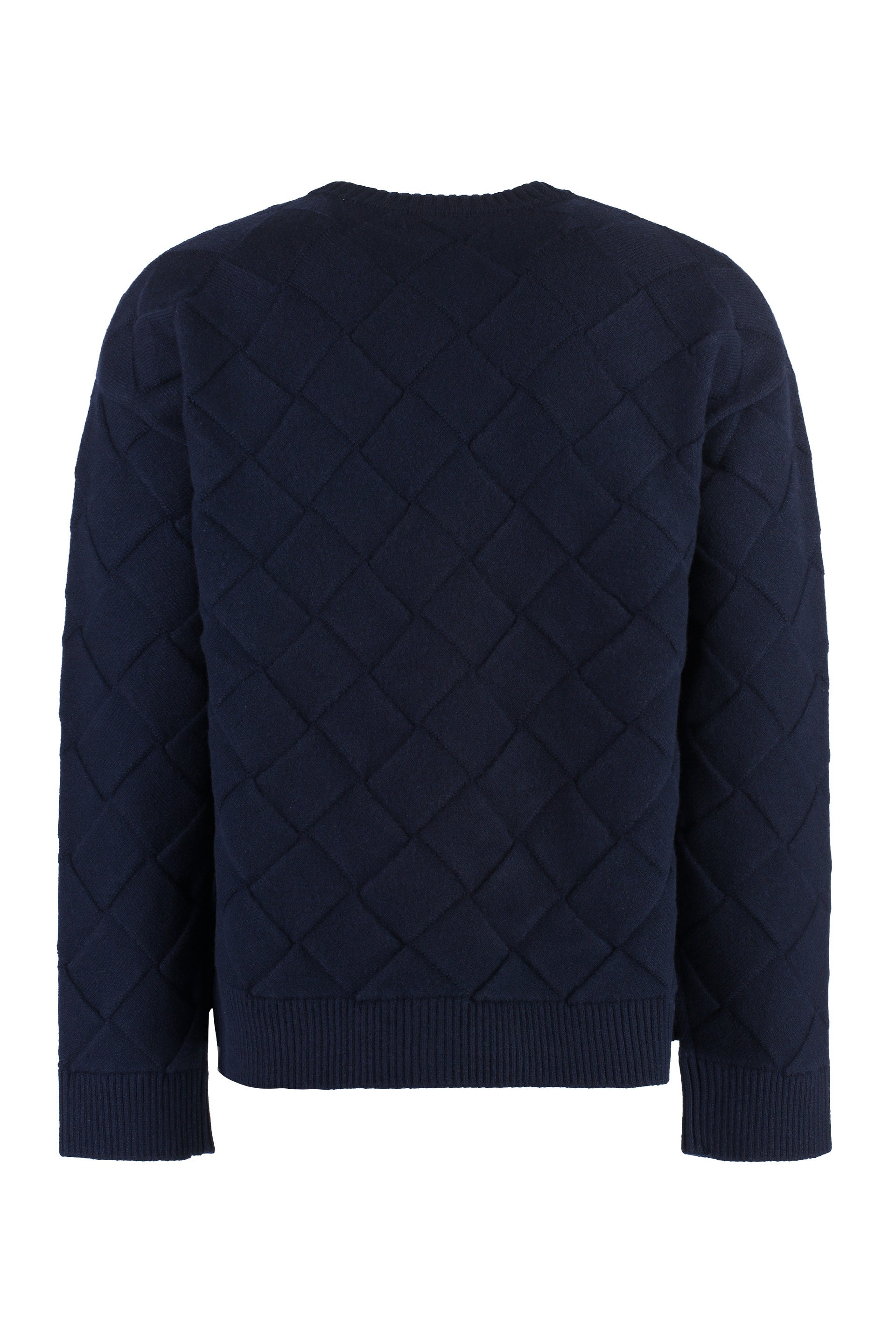 Shop Bottega Veneta Blue Crew-neck Wool Sweater For Men