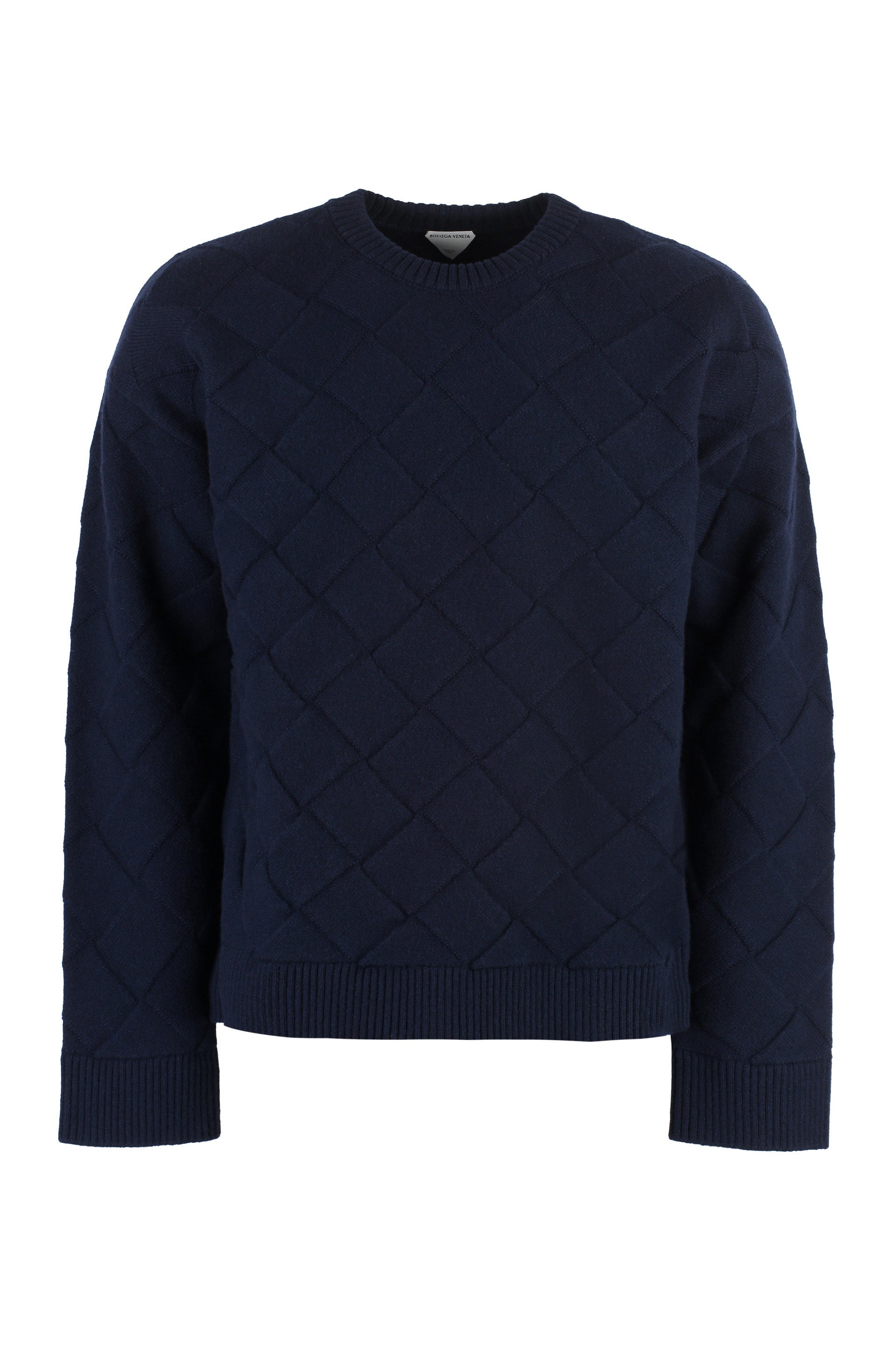 Bottega Veneta Blue Crew-neck Wool Sweater For Men