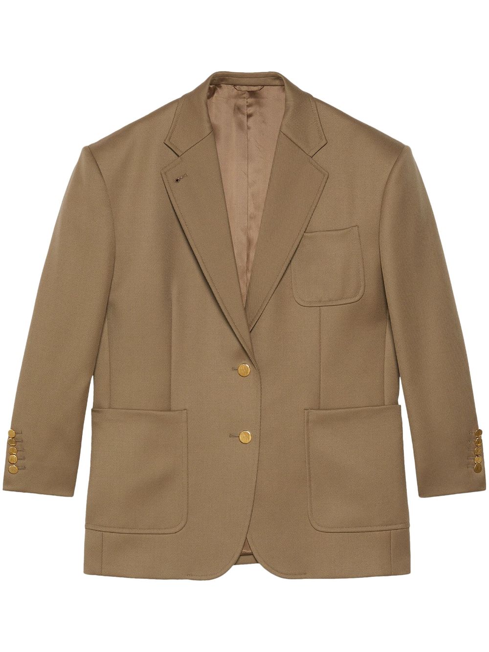 Shop Gucci Sophisticated And Chic Horsebit-detail Wool Blazer In Beige For Women In Camel