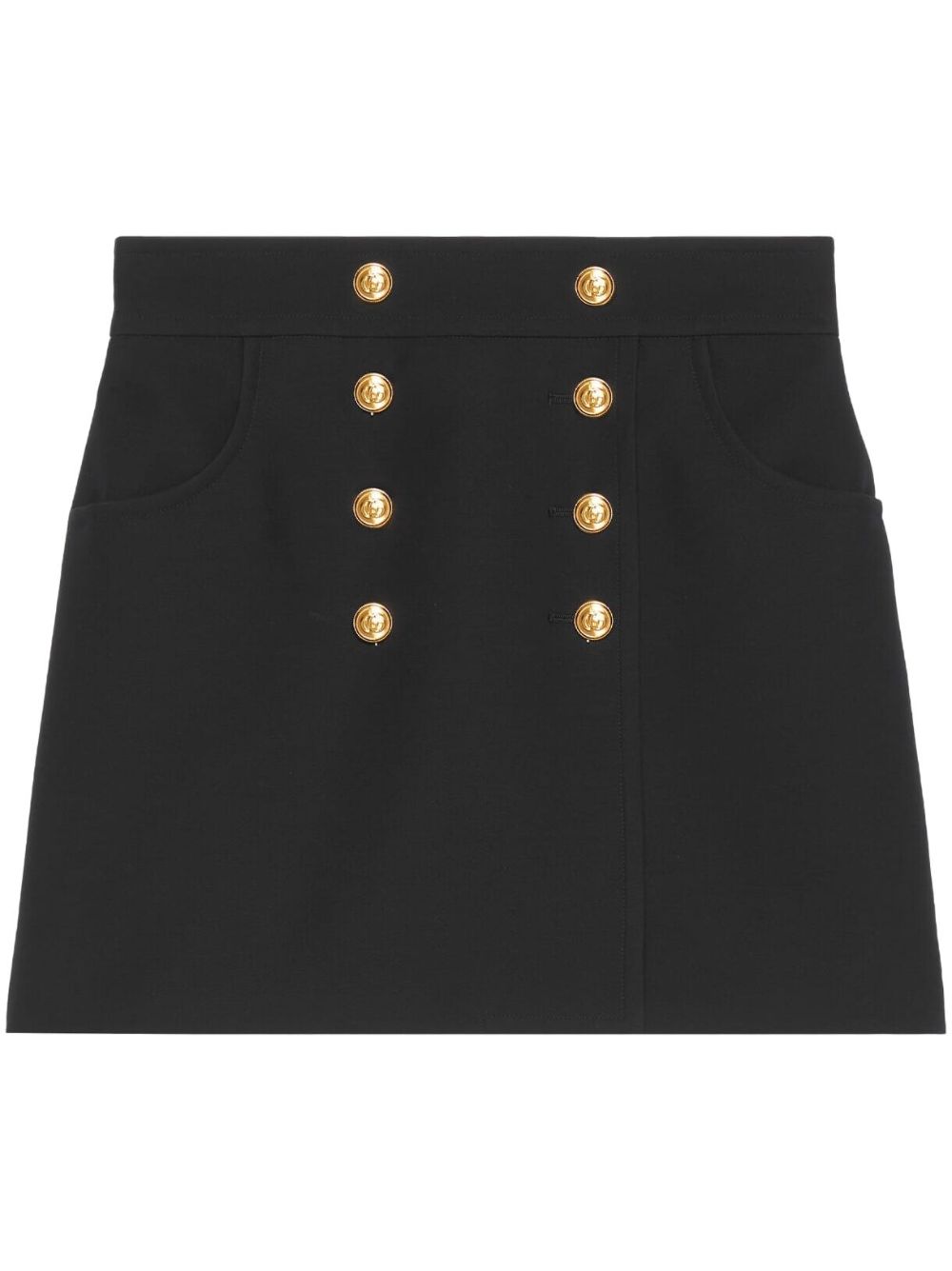 Shop Gucci Luxurious Black Crepe Mini Skirt For Women