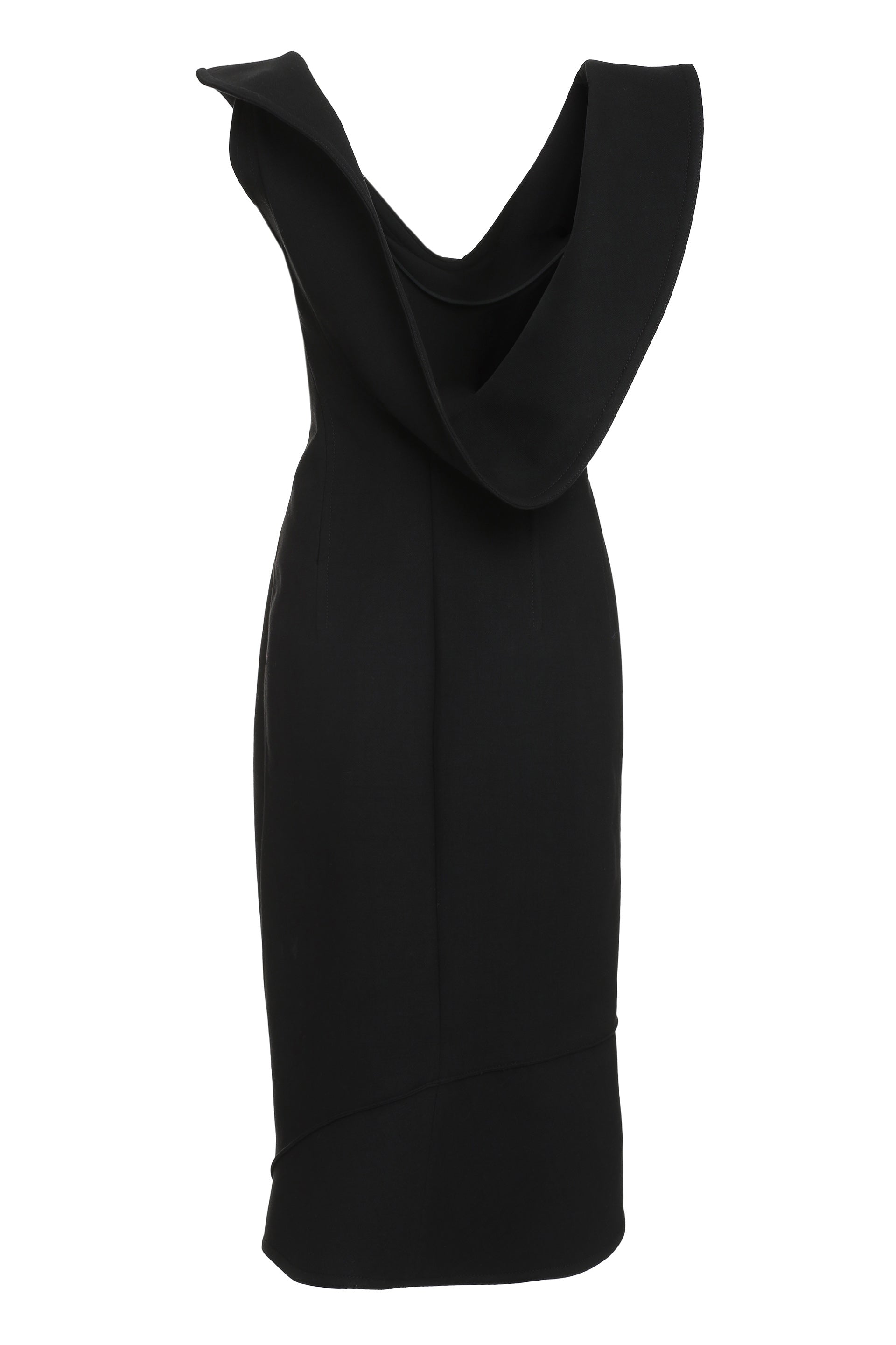 Shop Bottega Veneta Women's Black Cotton Blend Midi-dress For Fw24