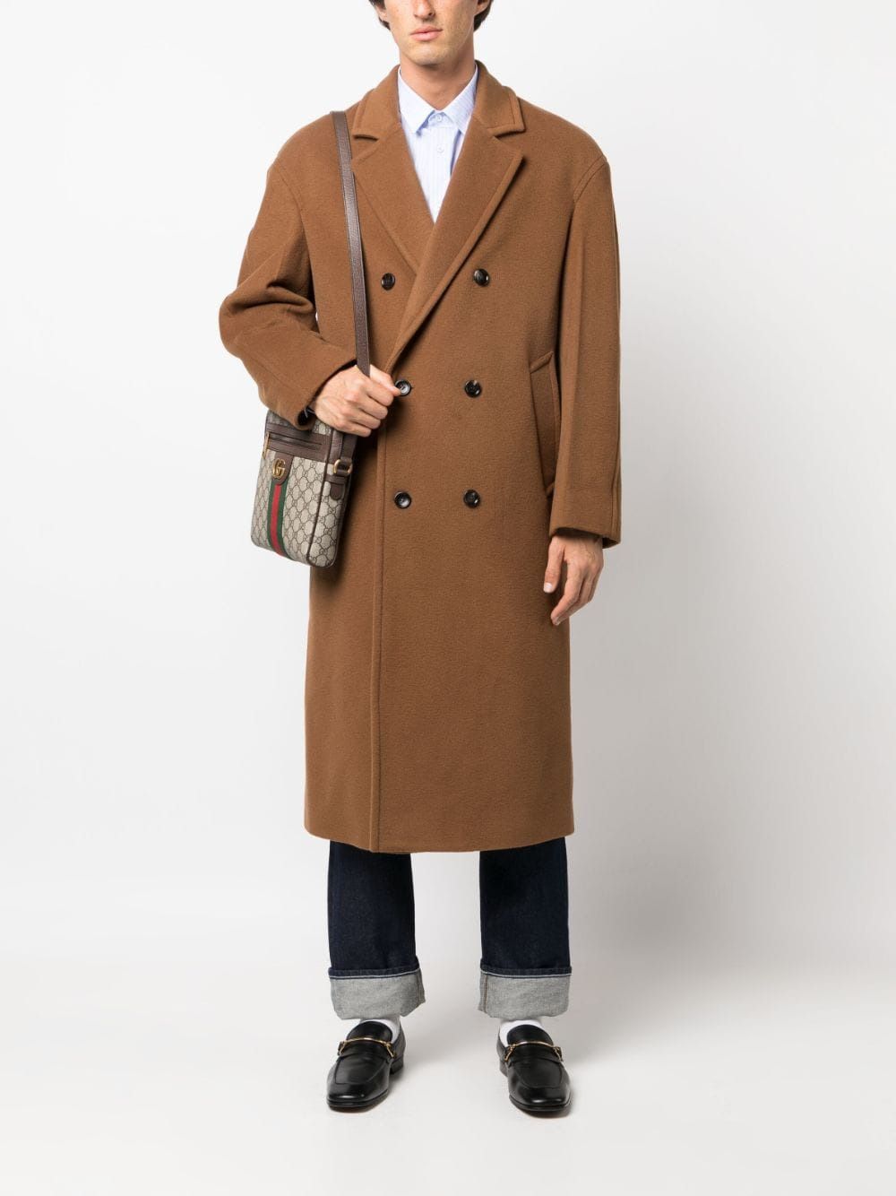 Shop Gucci Brown Wool Jacket For Men
