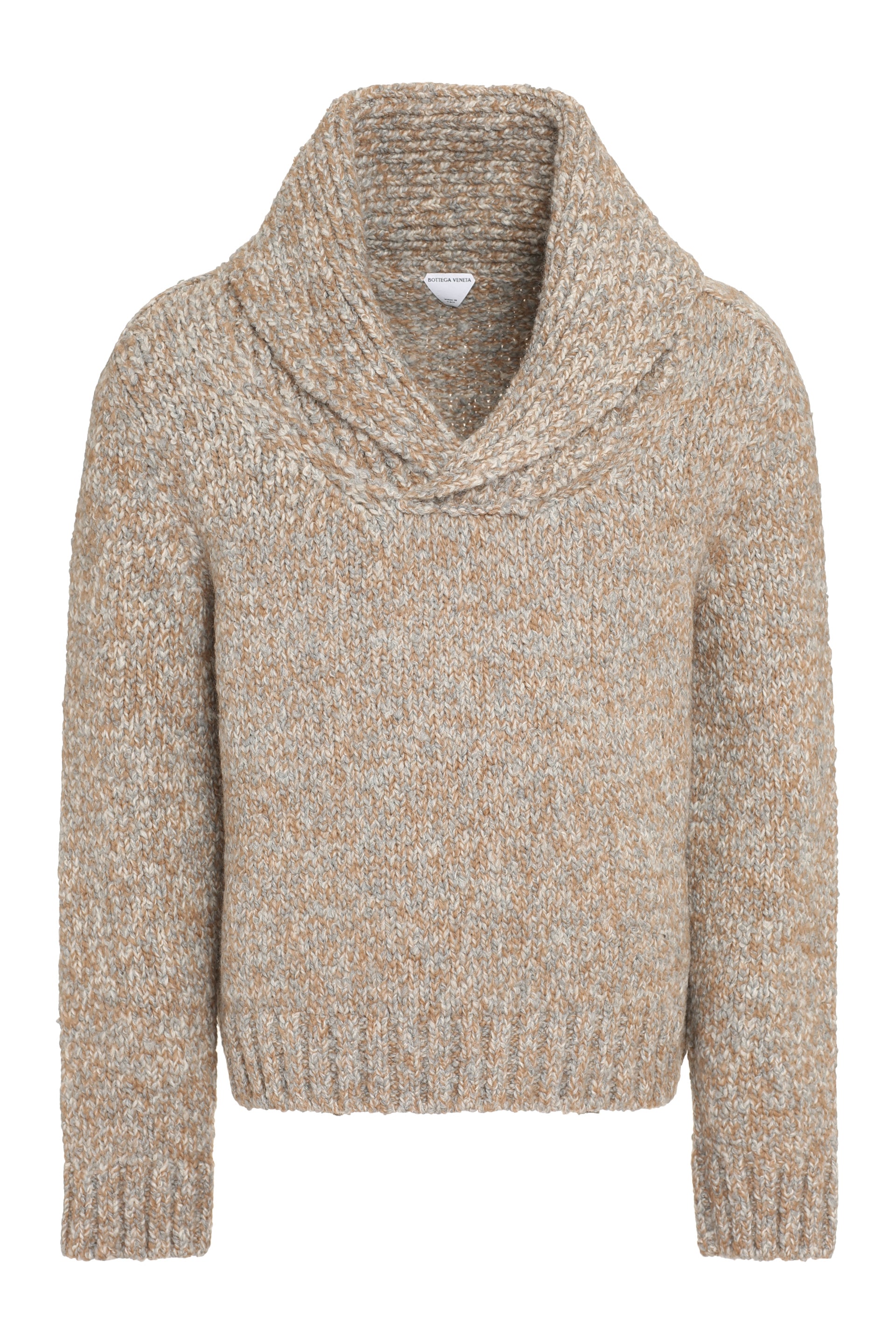 Bottega Veneta Mens Beige Wool Blend Sweater In Tan