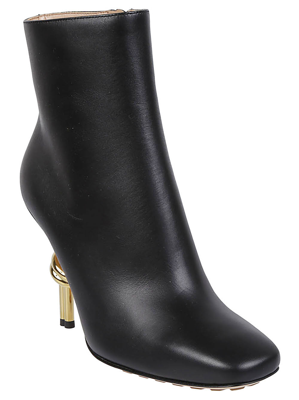 Shop Bottega Veneta Black Knot Heel Leather Ankle Boots For Women – Fw23