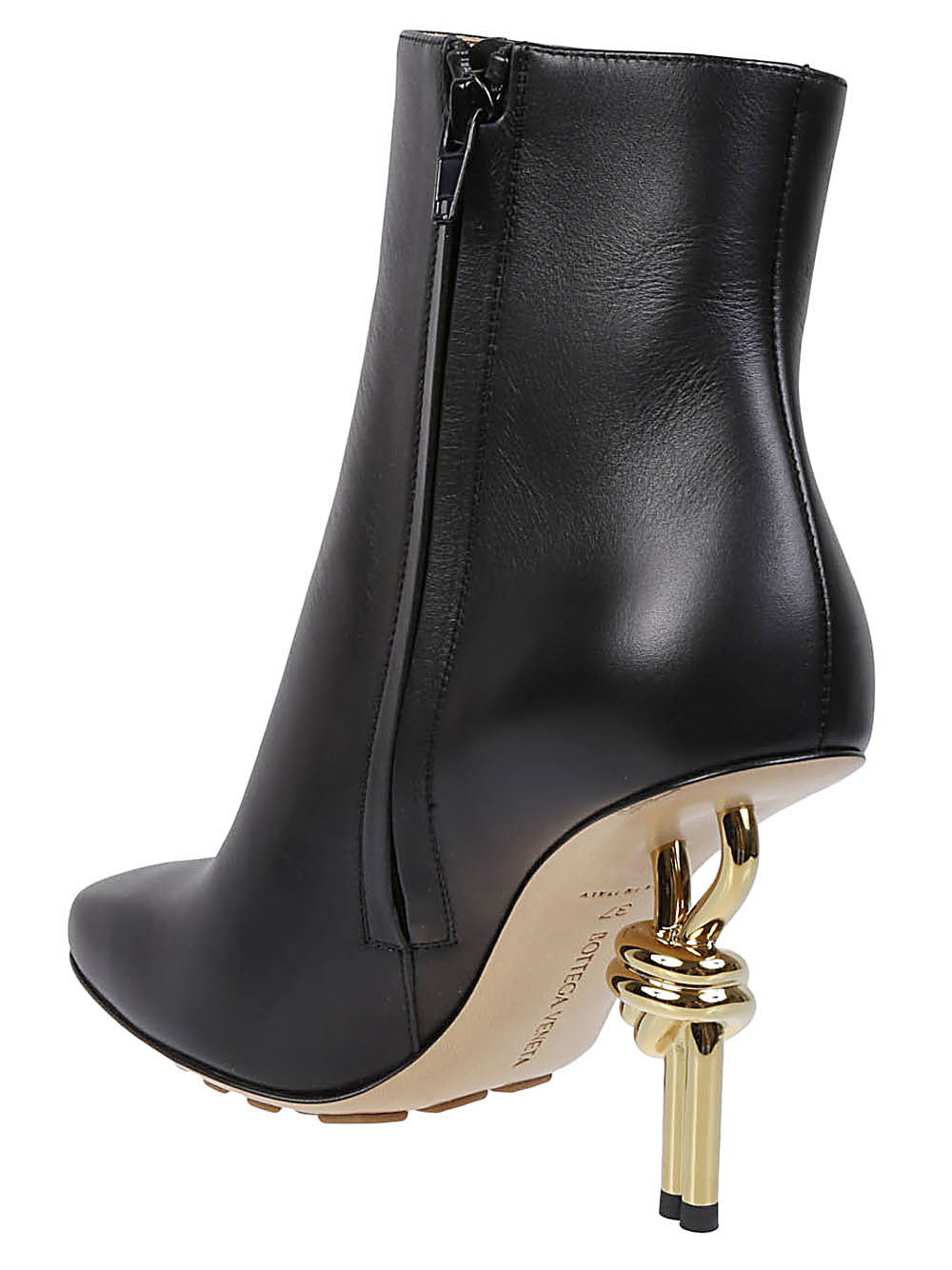 Shop Bottega Veneta Black Knot Heel Leather Ankle Boots For Women – Fw23