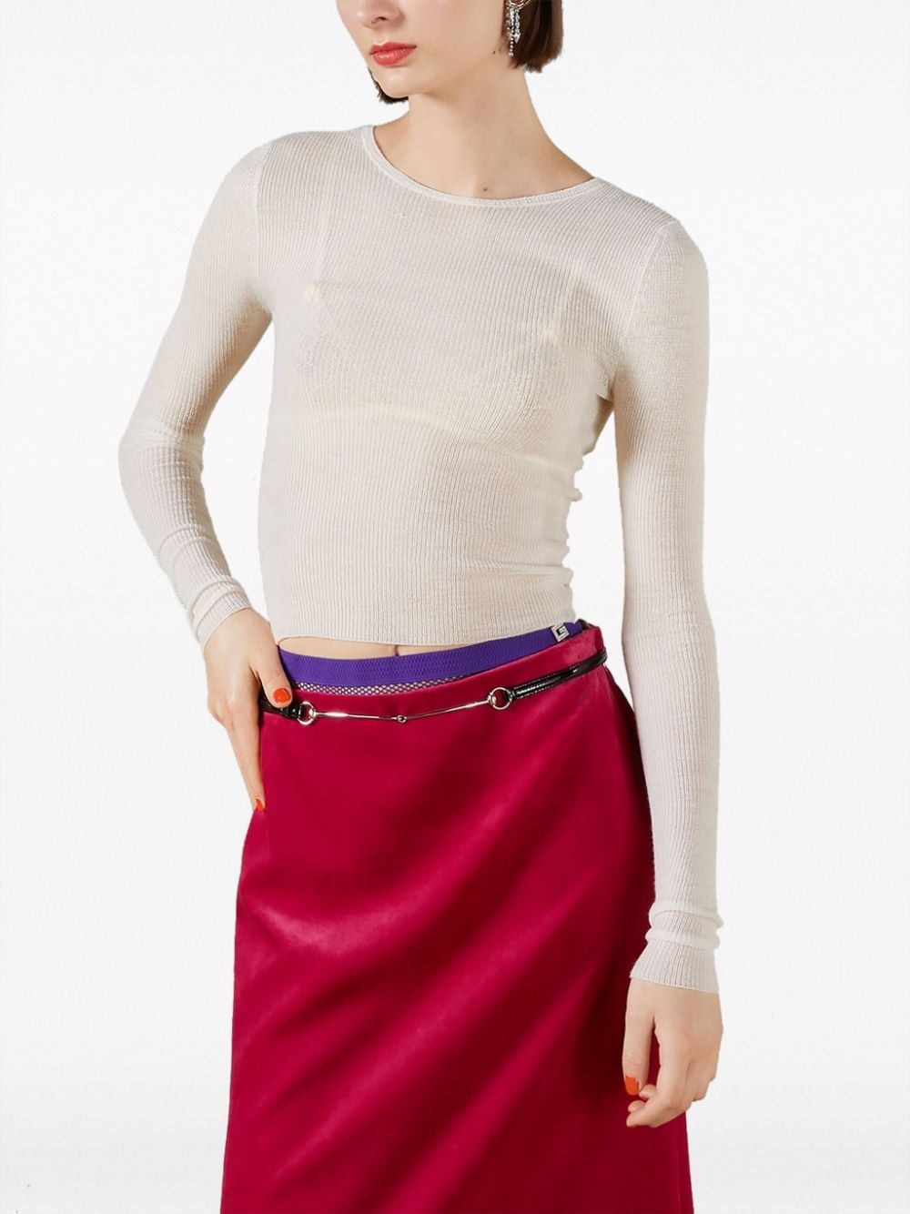 Shop Gucci Ivory Ultra-fine Wool Jumper For Women