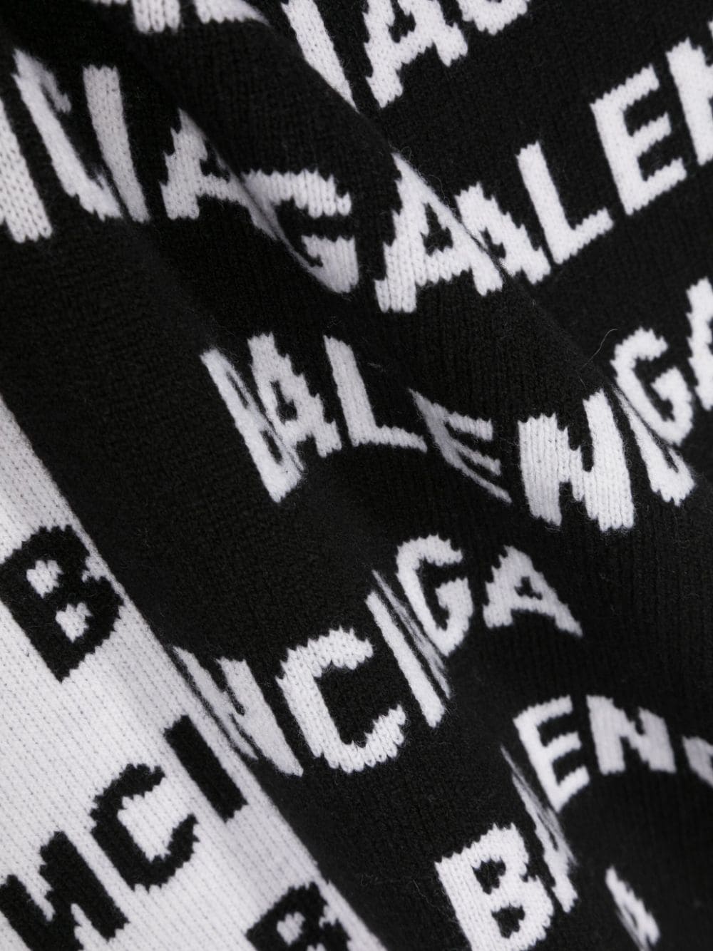 Shop Balenciaga Black Intarsia-knit Wool Scarf For Women