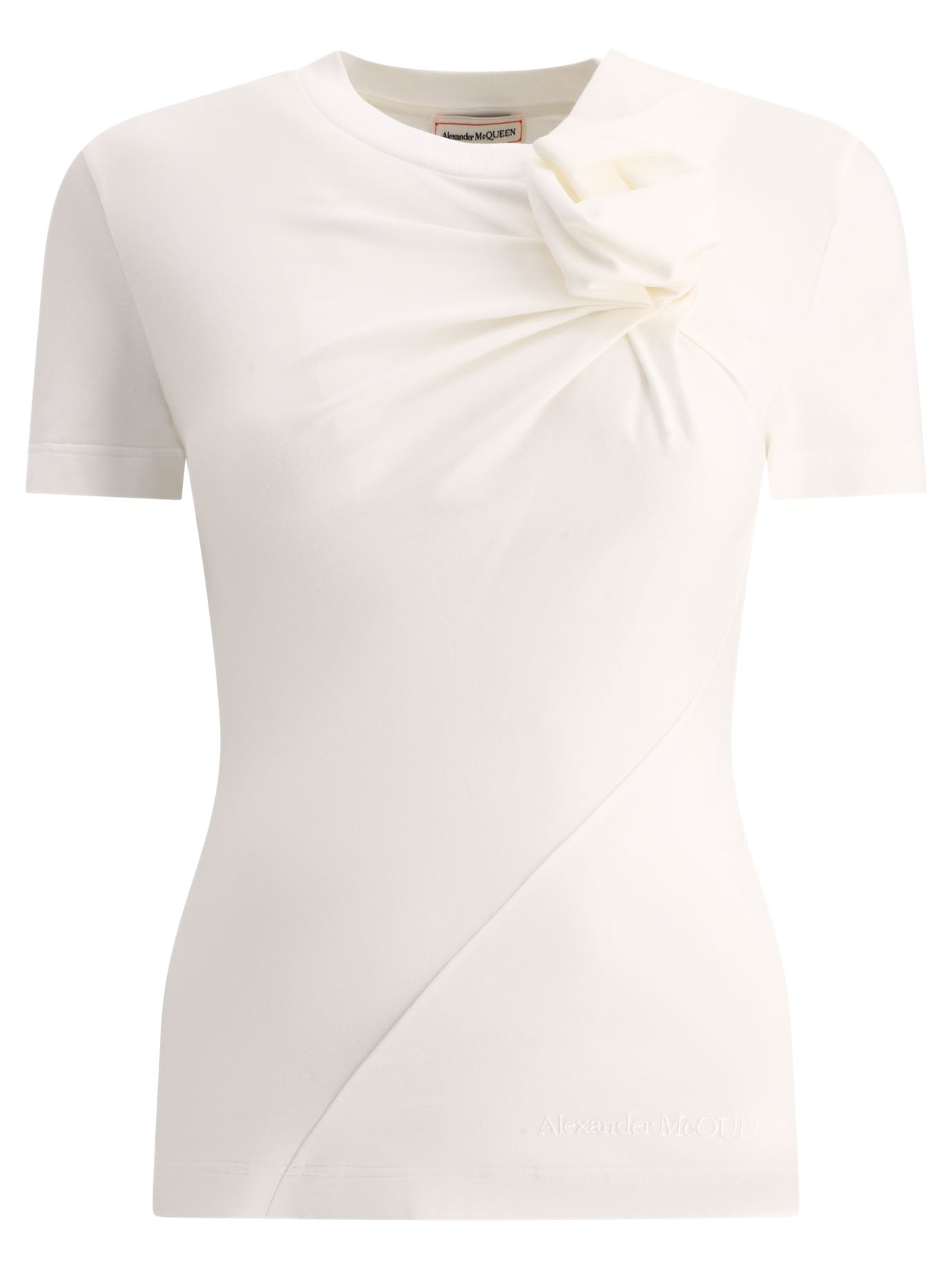 Alexander Mcqueen White 3d Flower T-shirt For Women