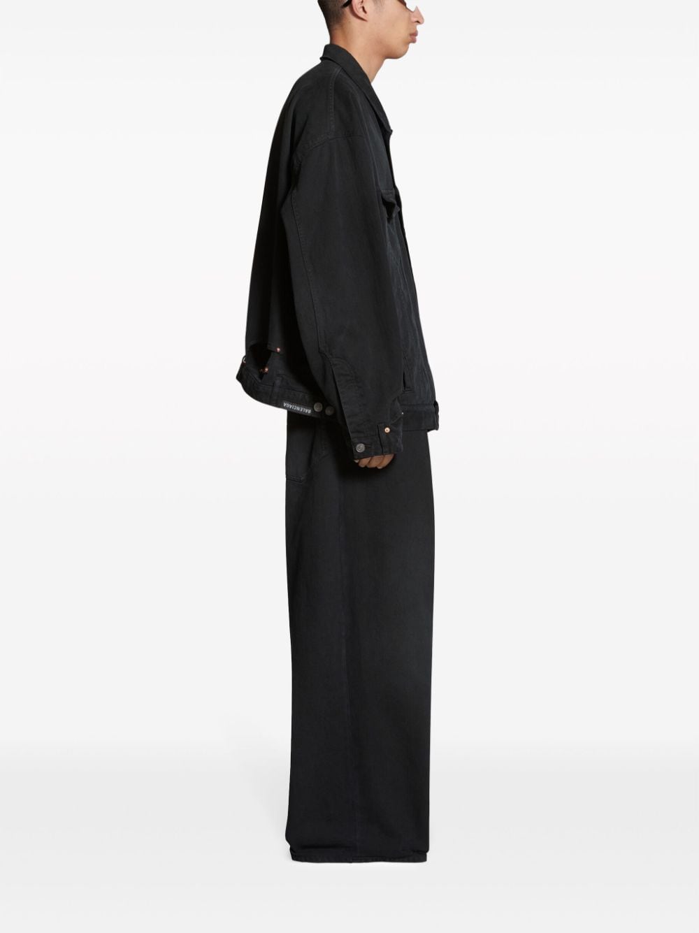Shop Balenciaga Men's Deconstructed Denim Jacket In Black For Fw23