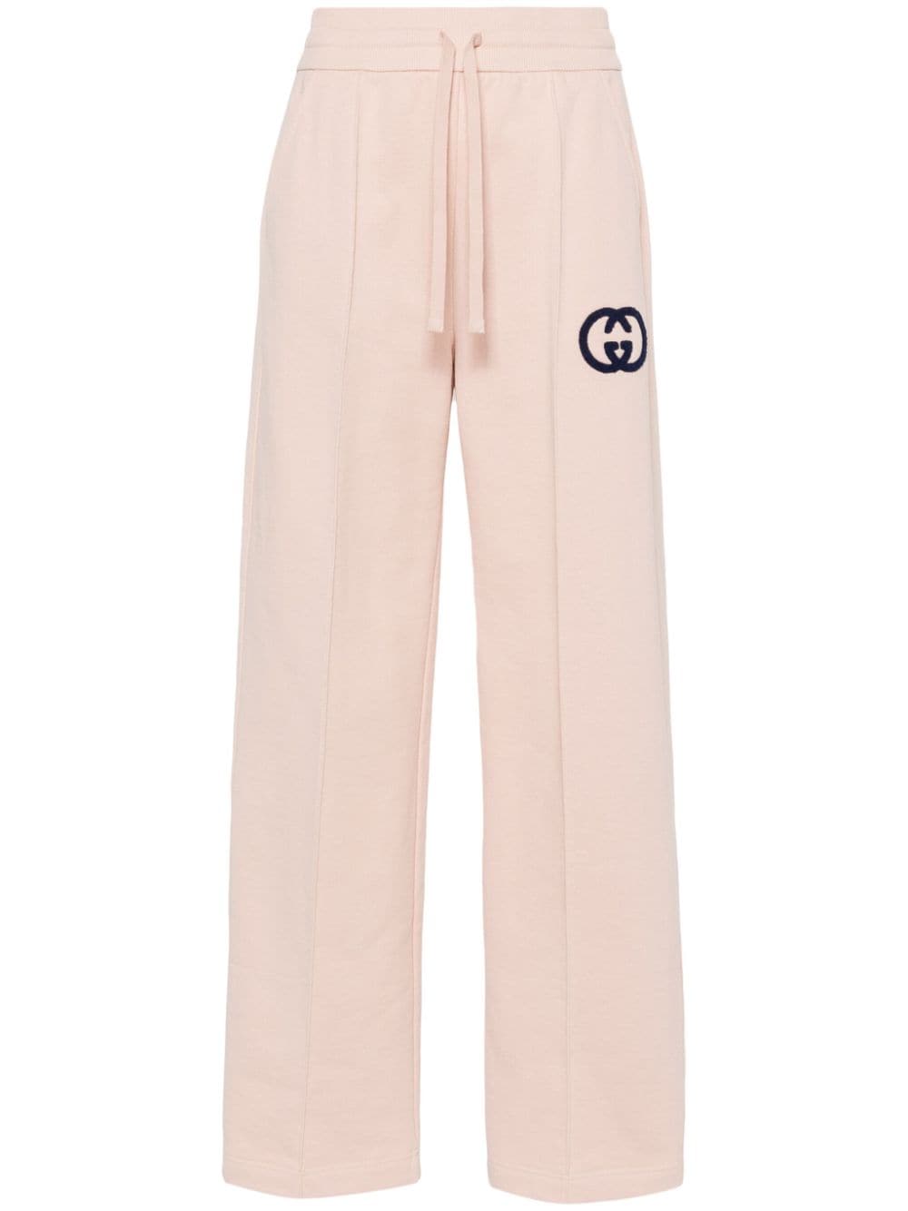 Gucci Light Pink High-waisted Cotton Logo Sweatpants