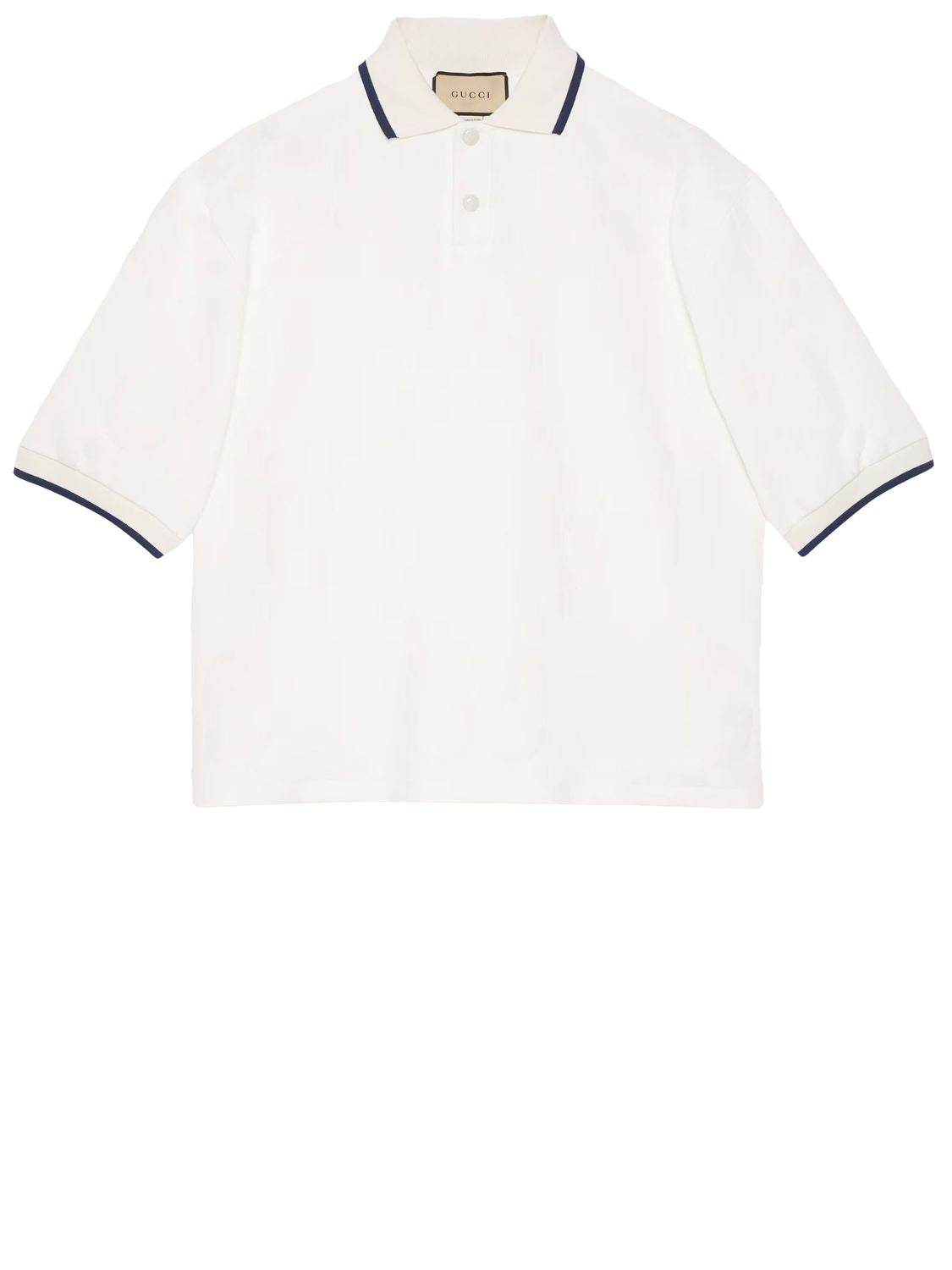 Shop Gucci Gg Cotton Polo Shirt In White