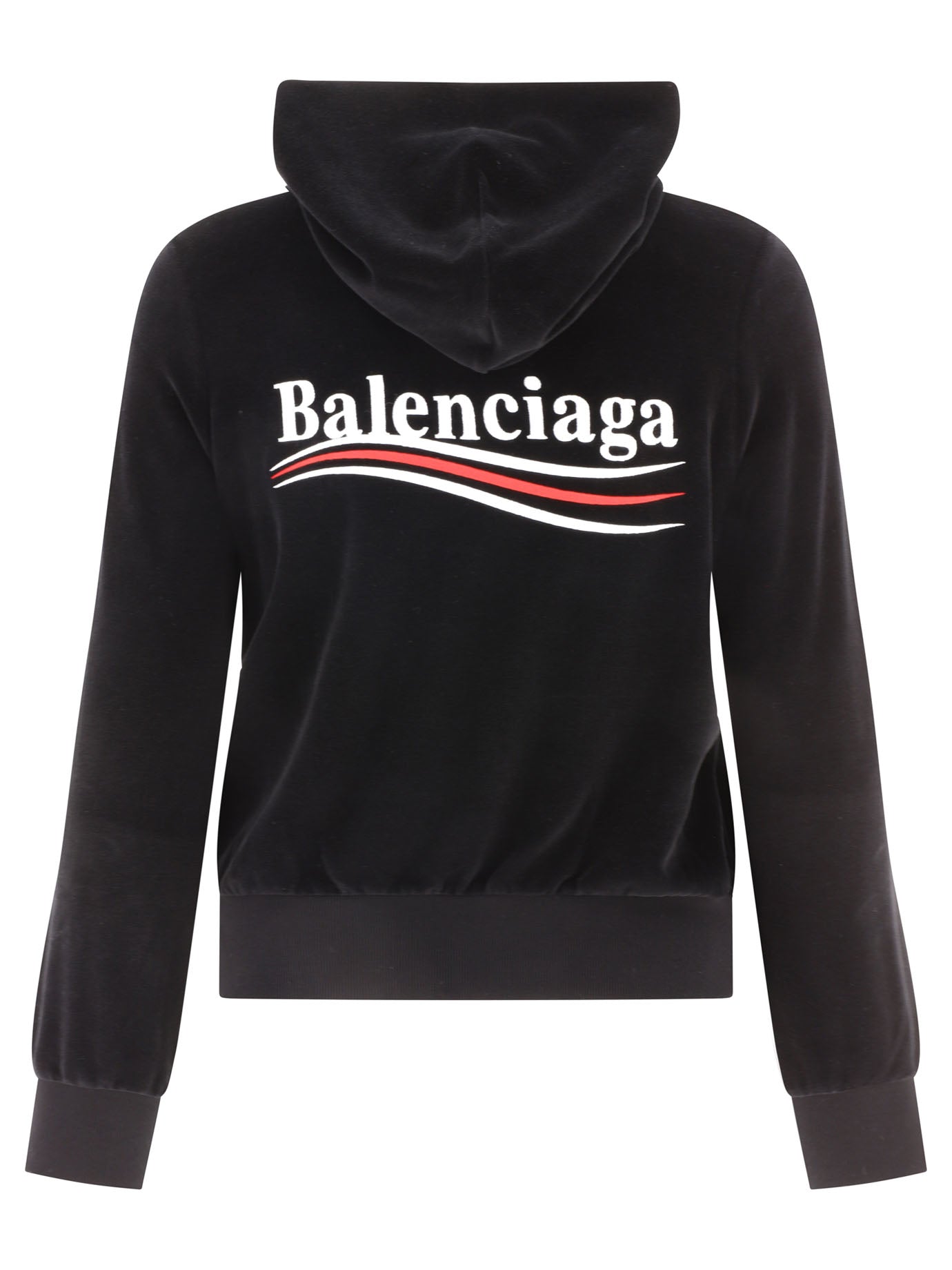 Shop Balenciaga Black Chenille Hoodie With Logo For Women
