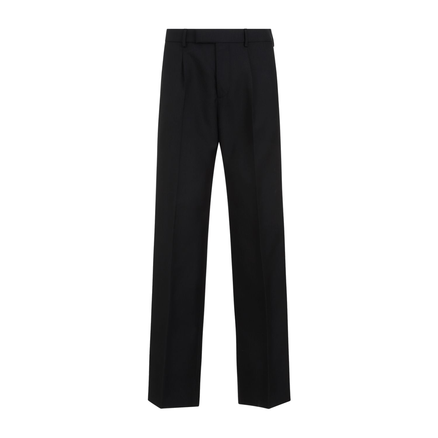 Shop Gucci Mens Black Wool-blend Pants For Spring/summer 2024