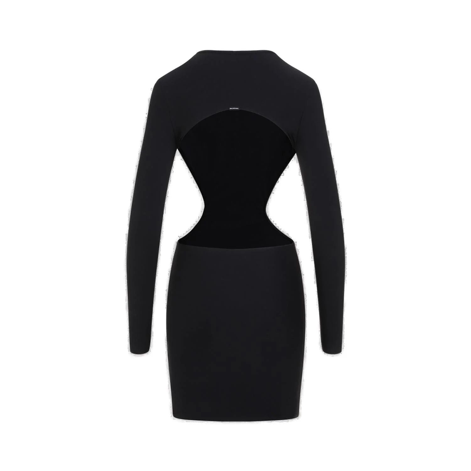 Shop Balenciaga Women's Black Back Cut-out Mini Dress