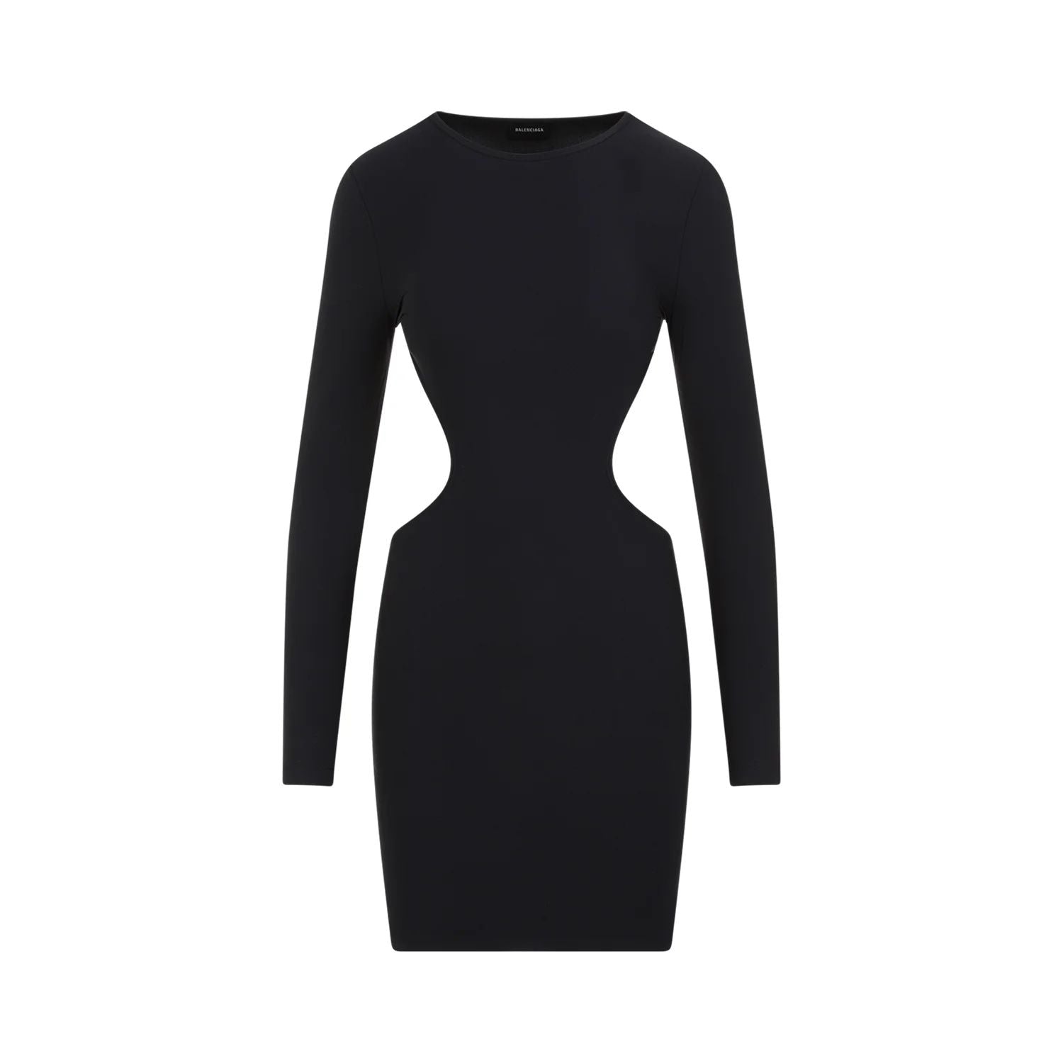 Shop Balenciaga Women's Black Back Cut-out Mini Dress