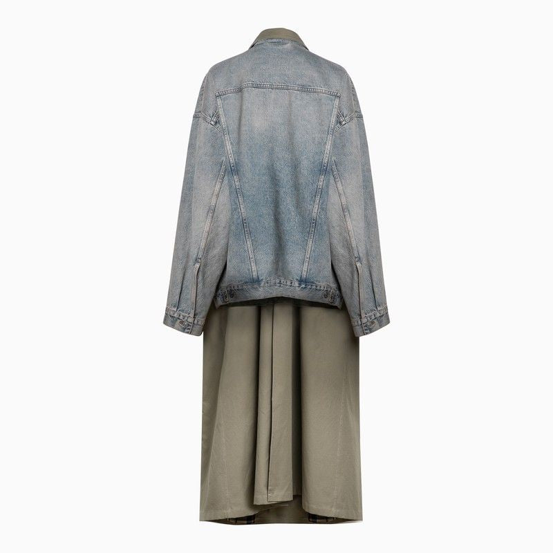Shop Balenciaga Women's Beige And Denim Blue Hybrid Jacket For Spring/summer 2024