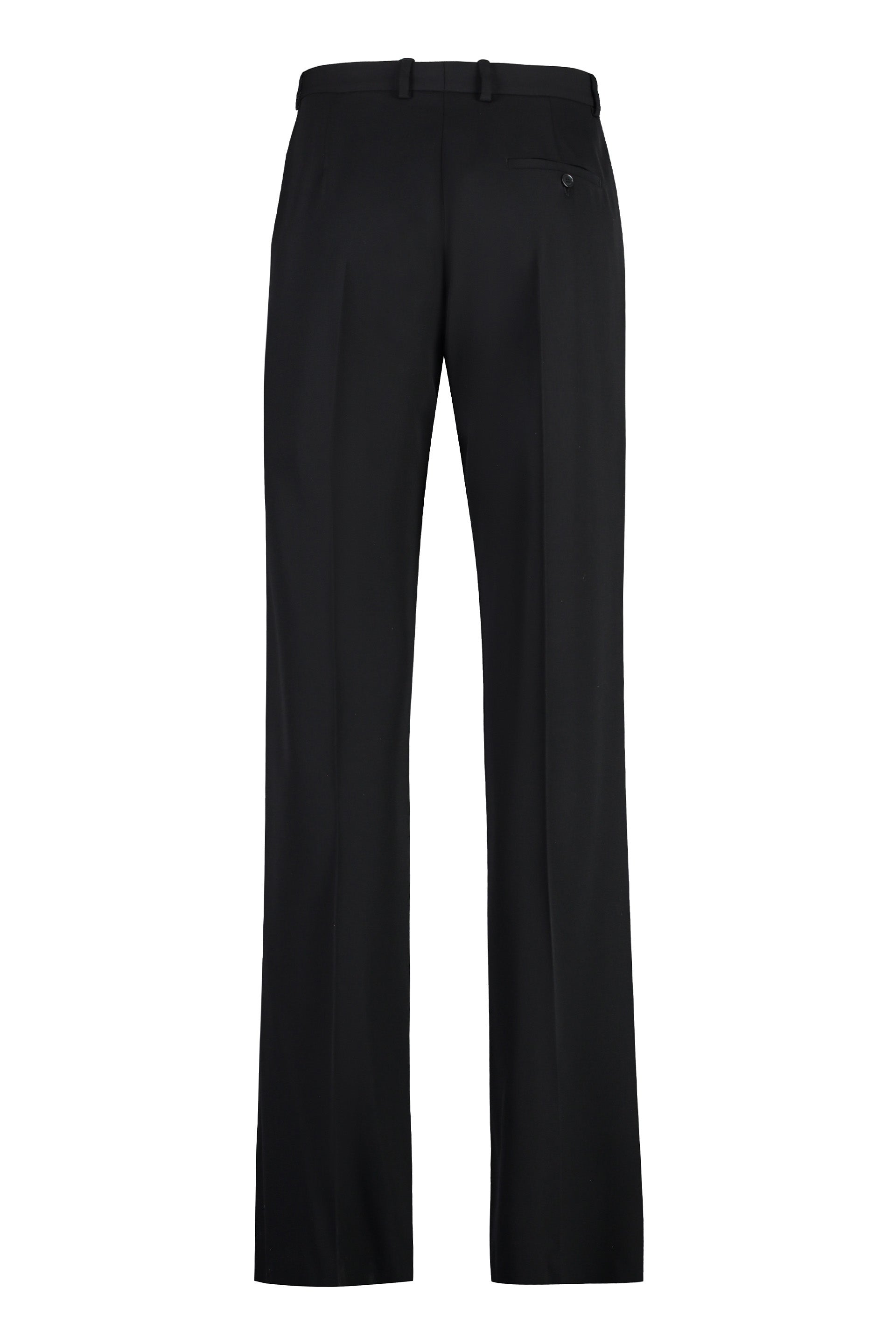 Shop Balenciaga Men's Regular Fit Wool Pants In Black For Ss24