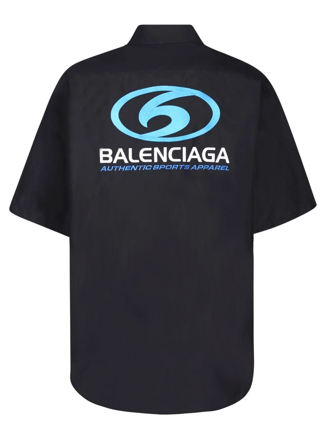 Shop Balenciaga Cotton Poplin Short Sleeve Shirt For Men In Black