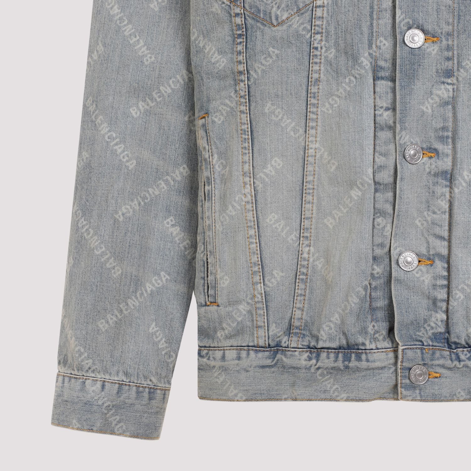 Shop Balenciaga Vintage Denim Jacket For Men In Blue