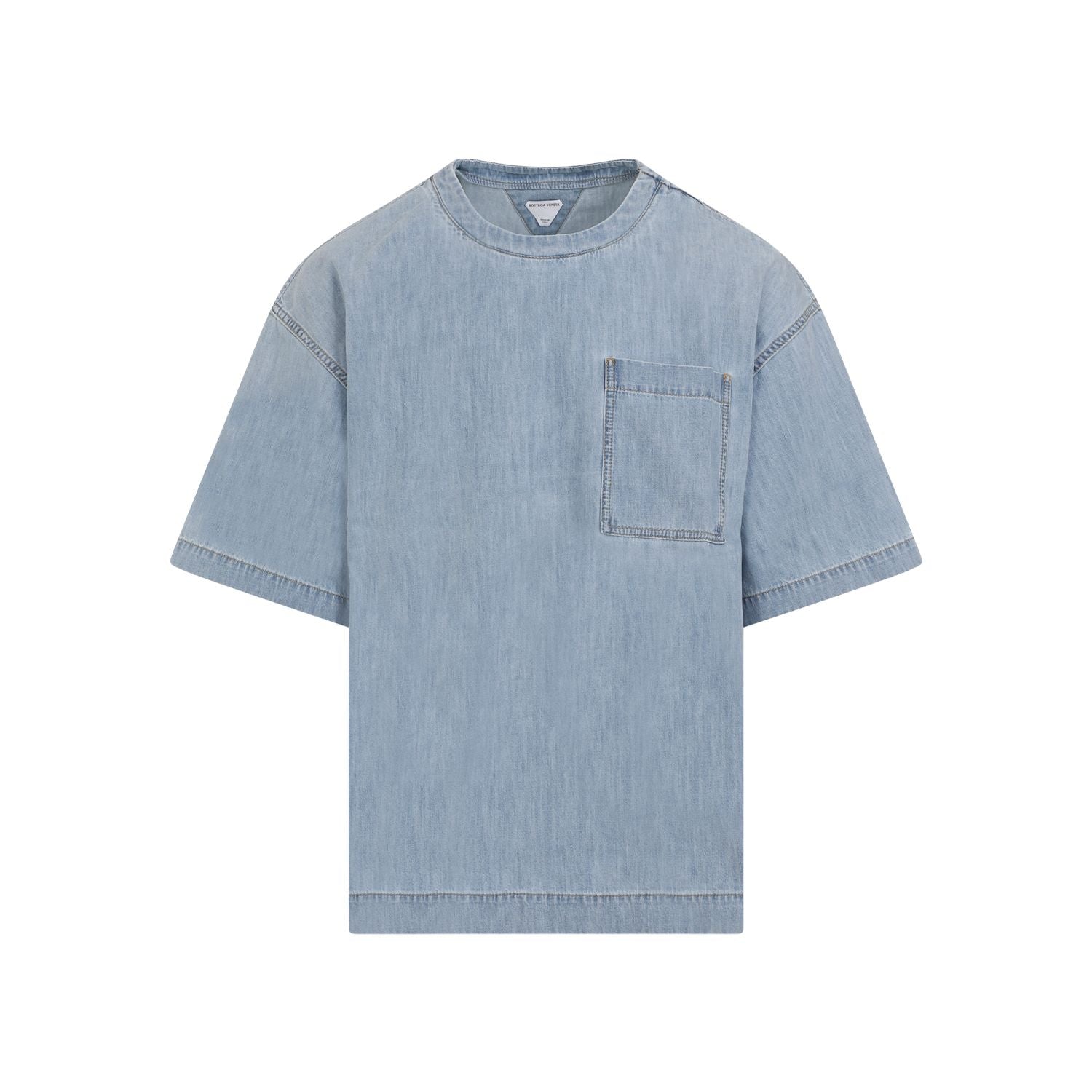 Bottega Veneta Men's Denim T-shirt In Blue