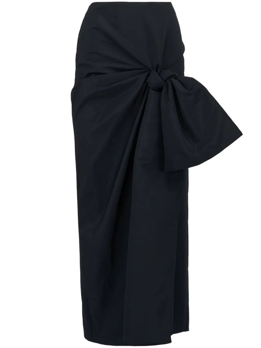 Shop Alexander Mcqueen Black Pencil Skirt With Bow For Women