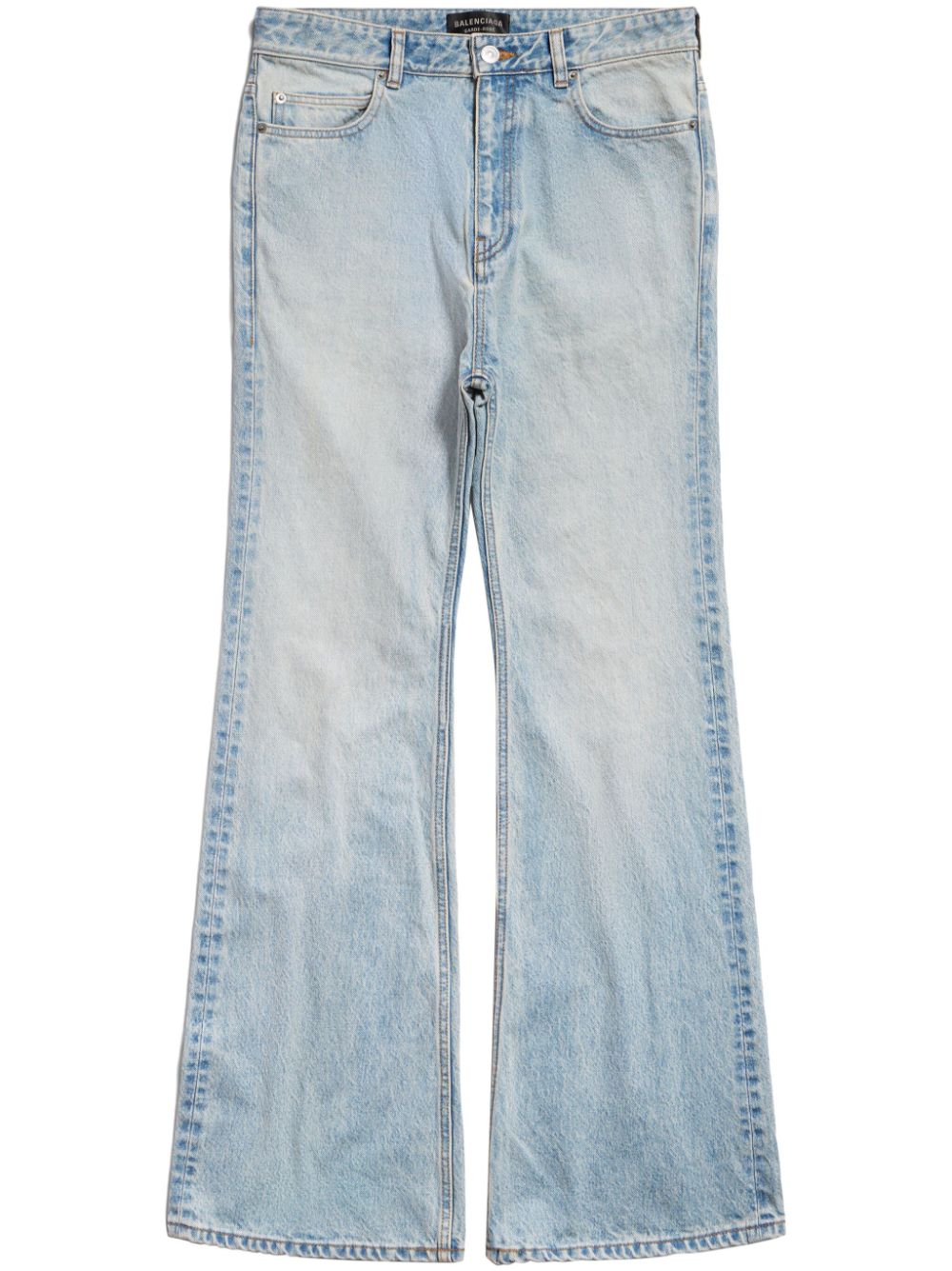 Balenciaga High-waisted Light Blue Flared Denim Jeans In Clear Blue