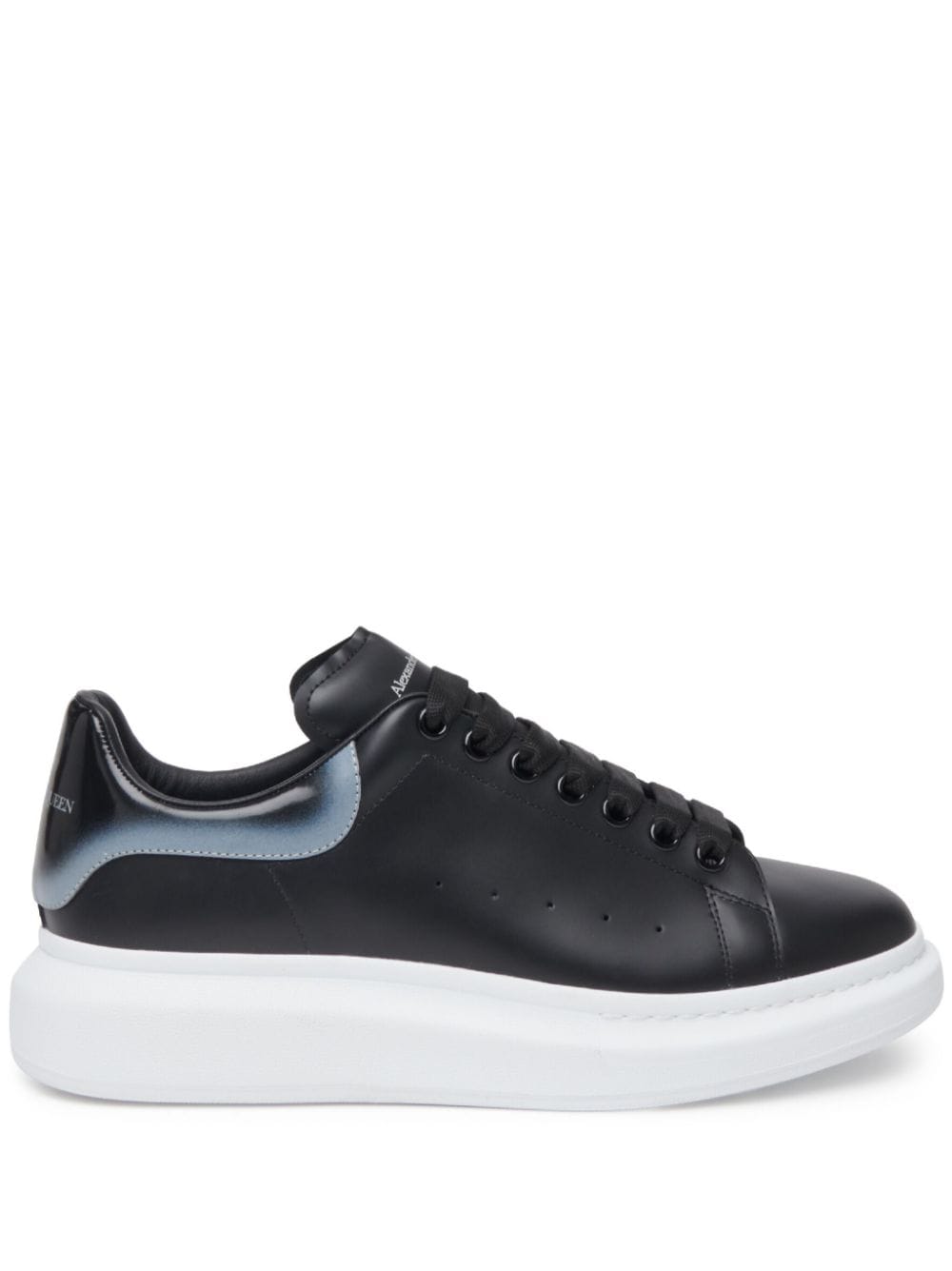 Shop Alexander Mcqueen Men's Oversized Black Leather Sneakers With Chunky Rubber Sole