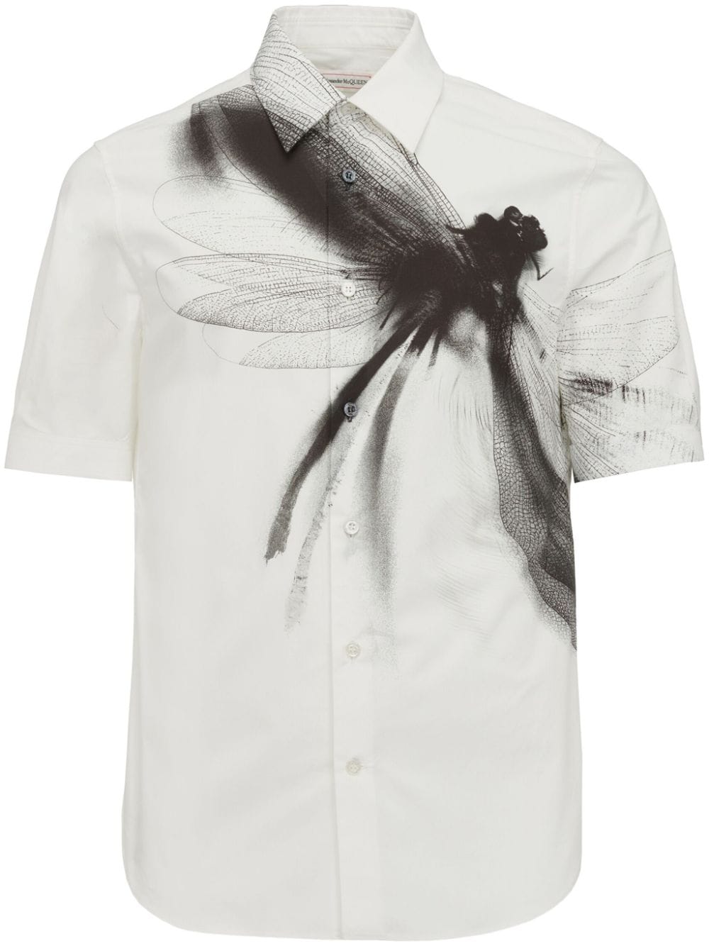Shop Alexander Mcqueen Dragonfly Cotton Shirt For Men In Black